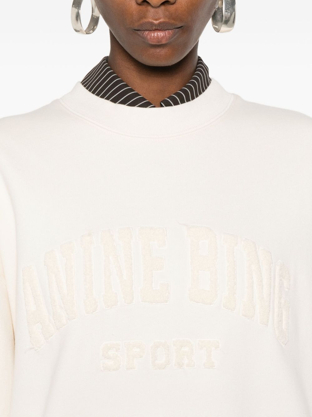 embroidered-logo sweatshirt - 5