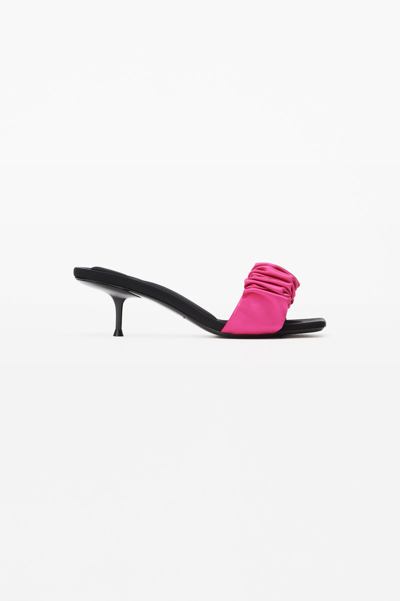 JESSIE SCRUNCHIE SLIDE SANDAL IN SATIN 1