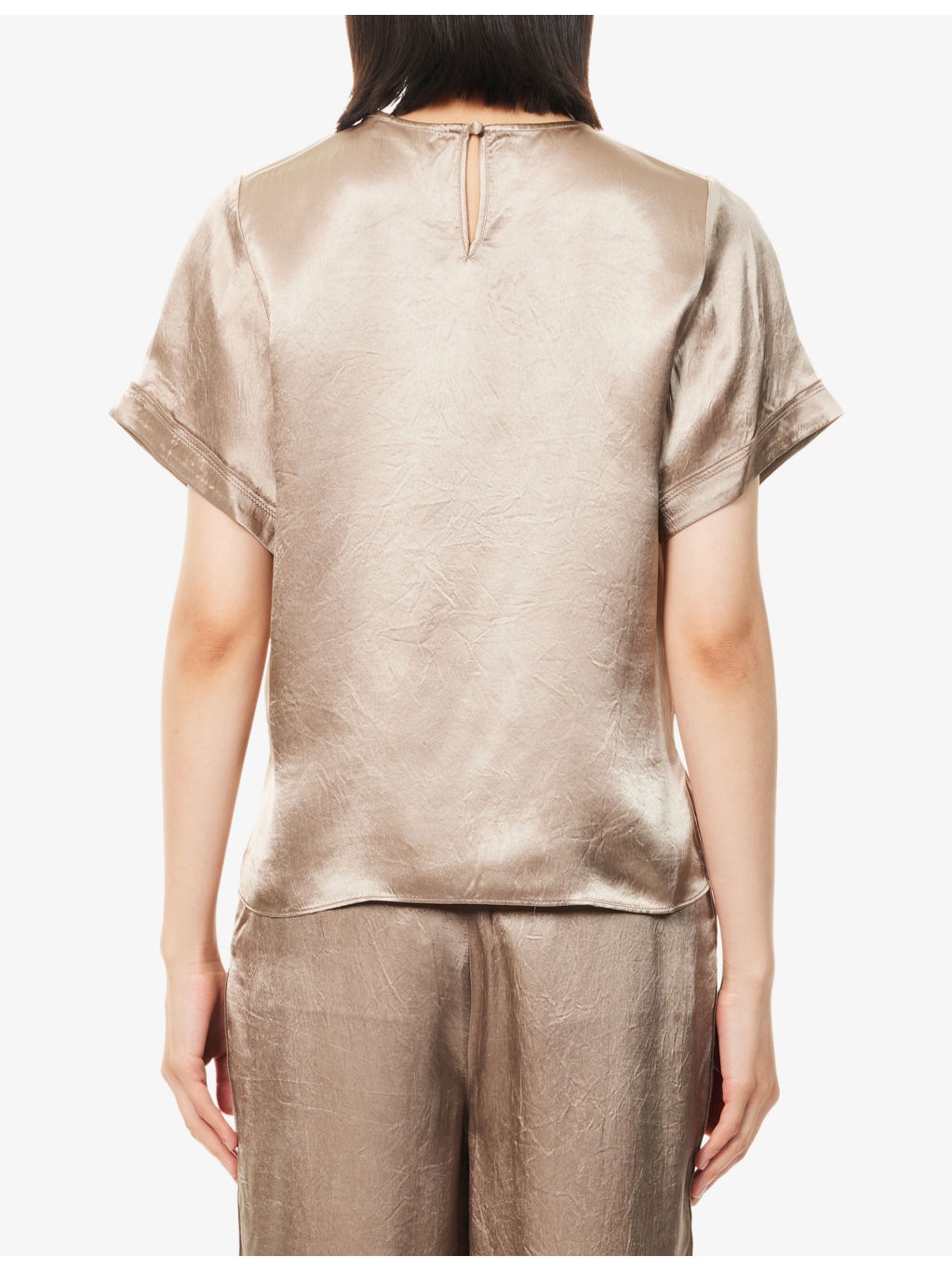Addison Short-Sleeve Satin Top - 4