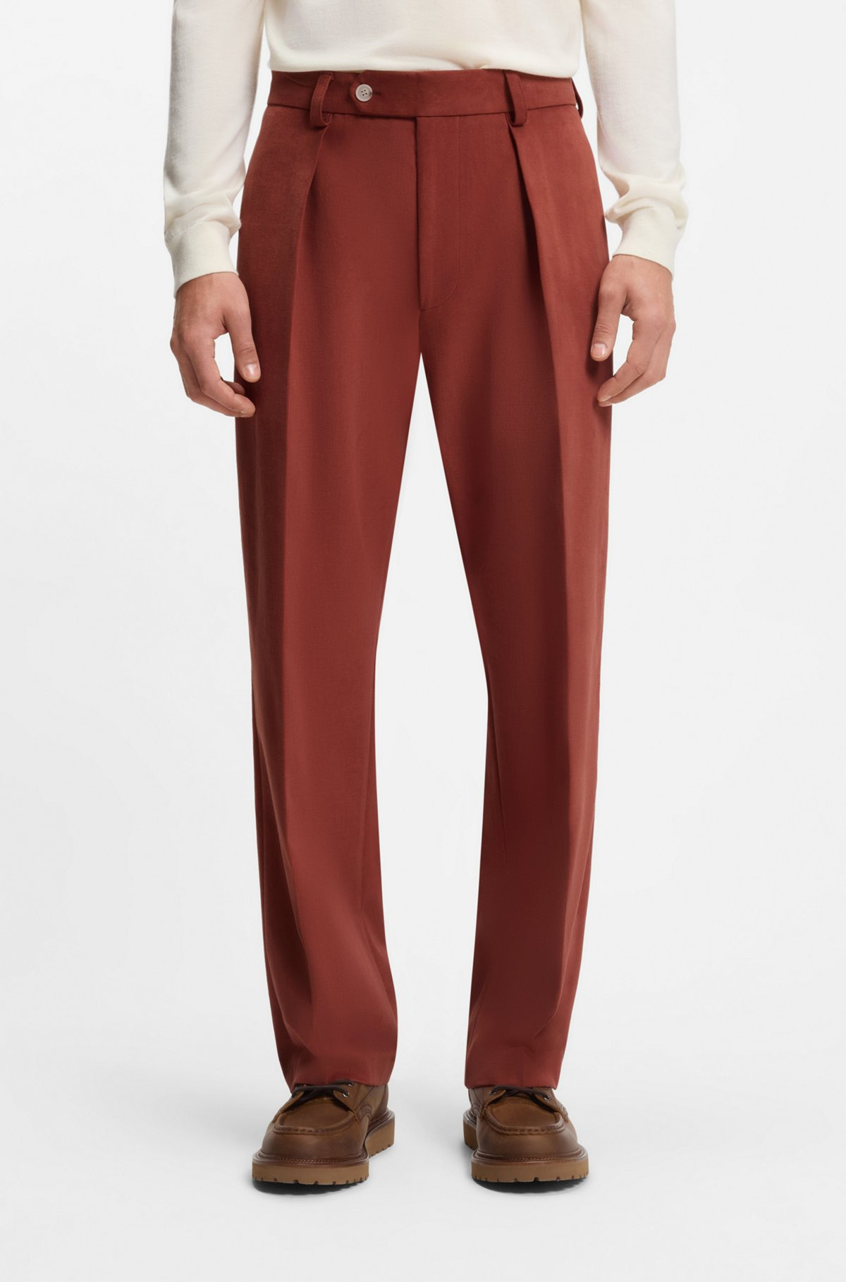 BECKHAM X BOSS MICRO-PATTERNED TROUSERS IN COTTON - 2