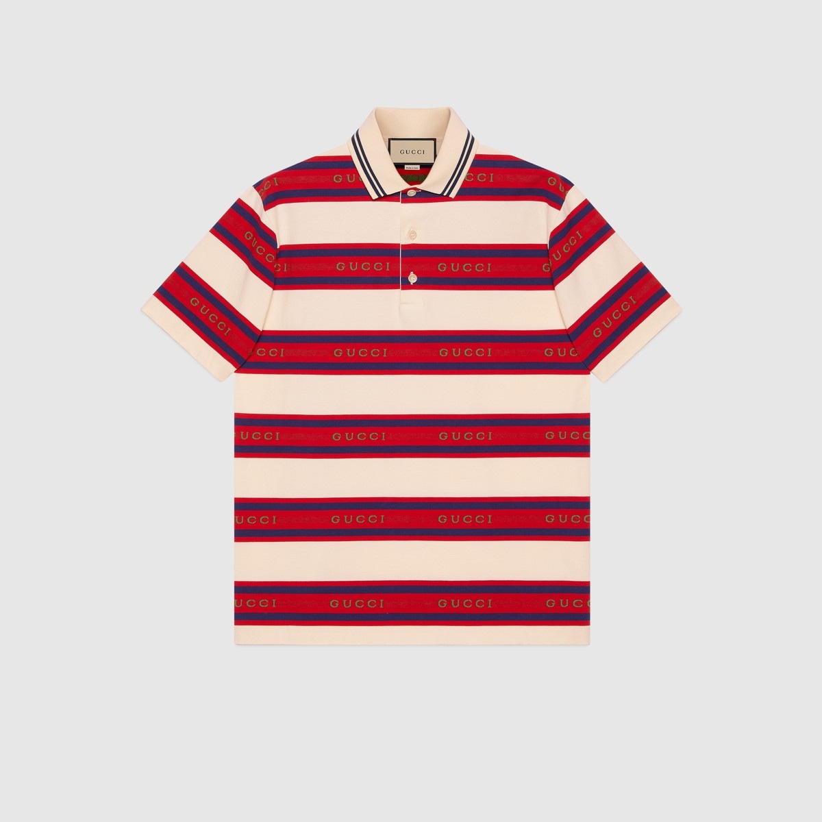 Gucci jacquard striped cotton polo - 1