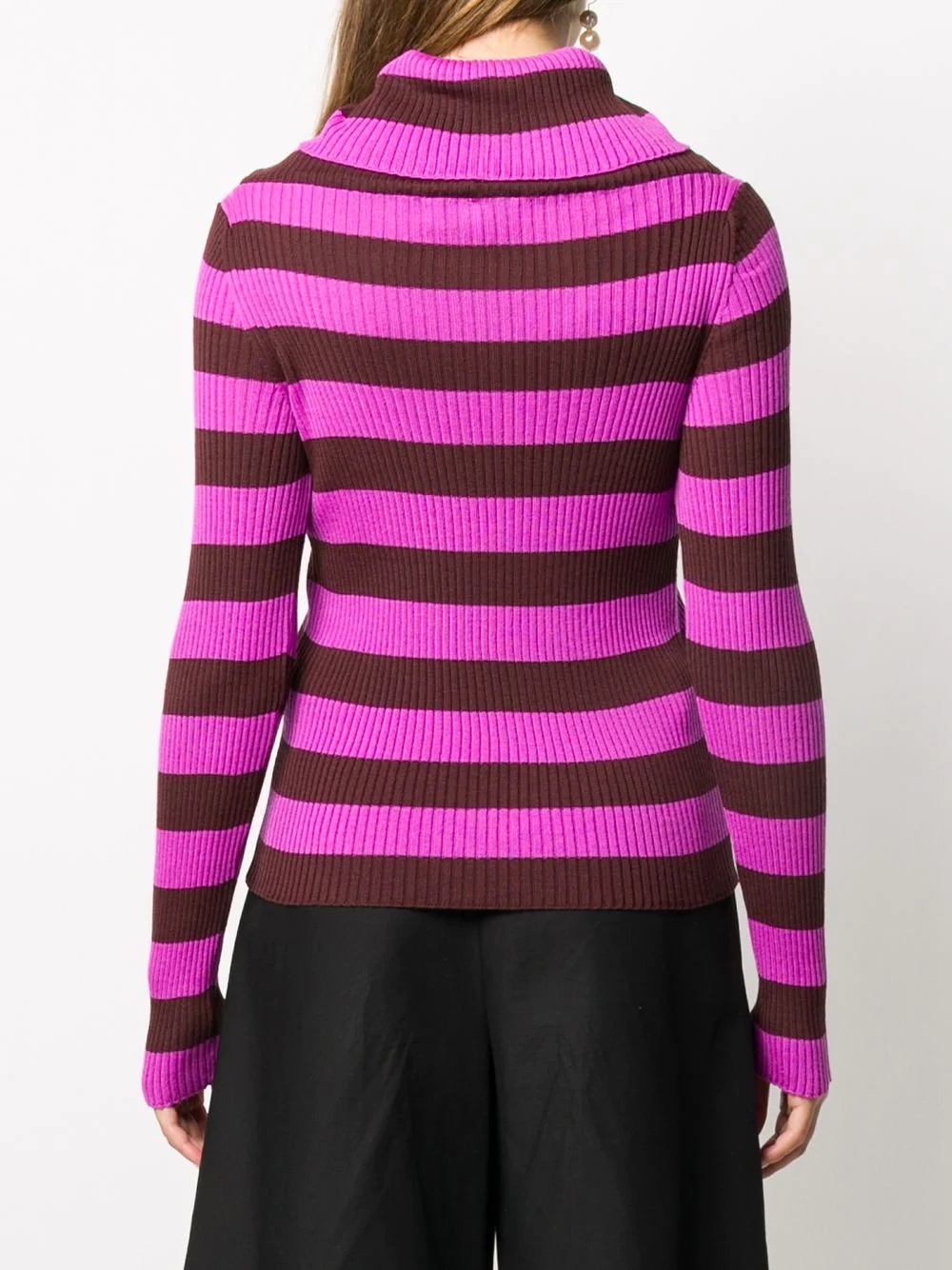 cowl-neck striped jumper - 4