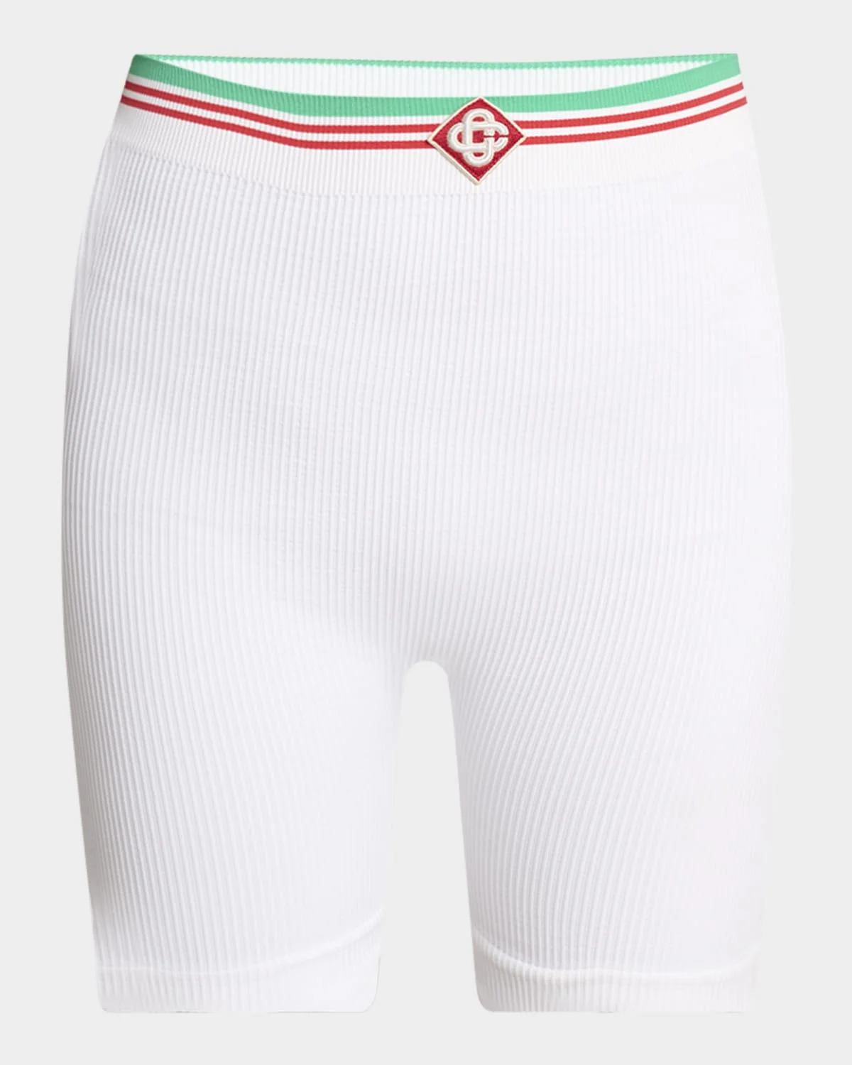 Logo-Band Seamless Rib Biker Shorts - 1