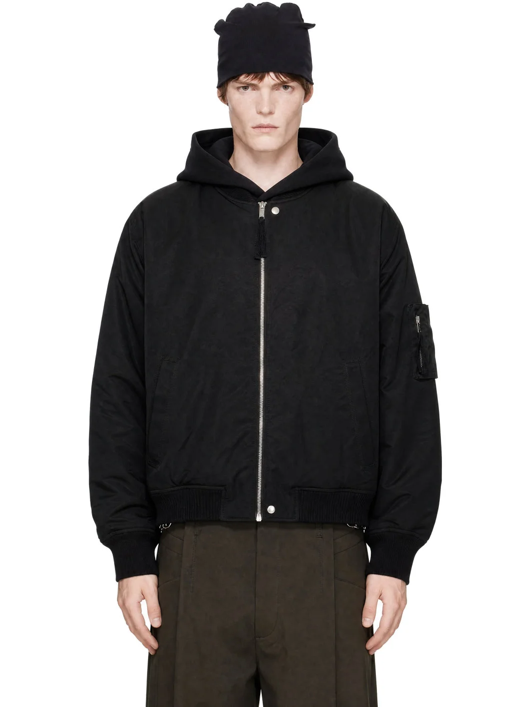 Black 'M J 93' Bomber Jacket - 1