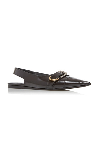 Givenchy Voyou Buckle-Detailed Leather Slingback Flats black outlook