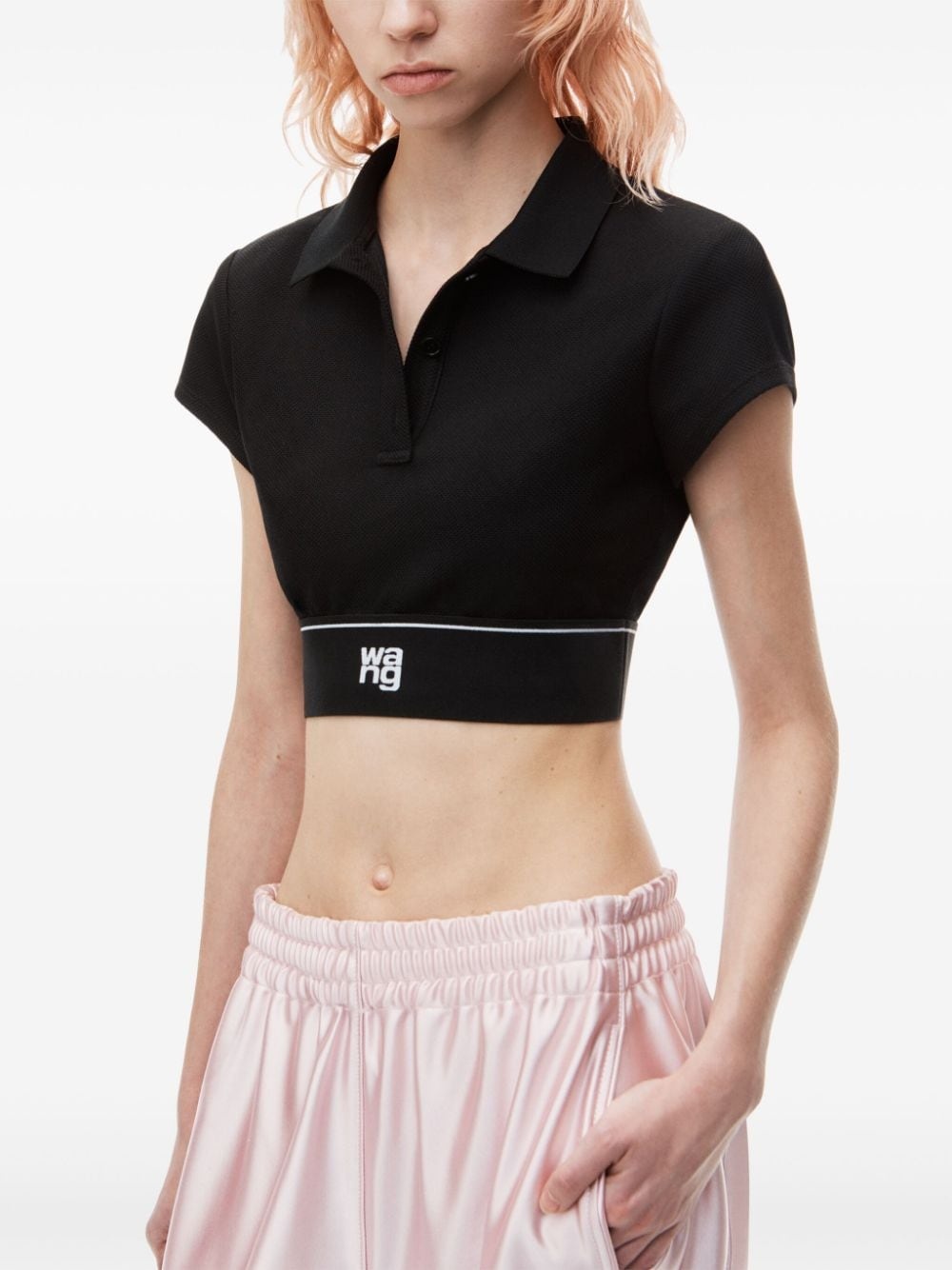 Cheerleader cropped polo top - 4