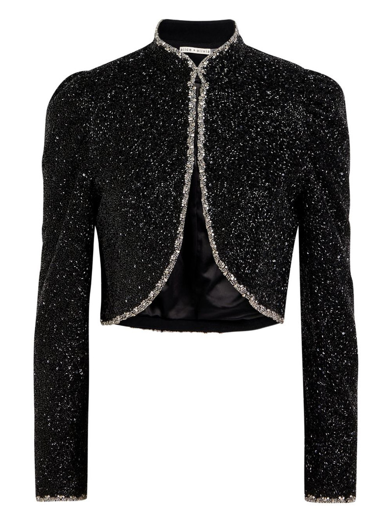 sequin-embellished cropped jacket 1