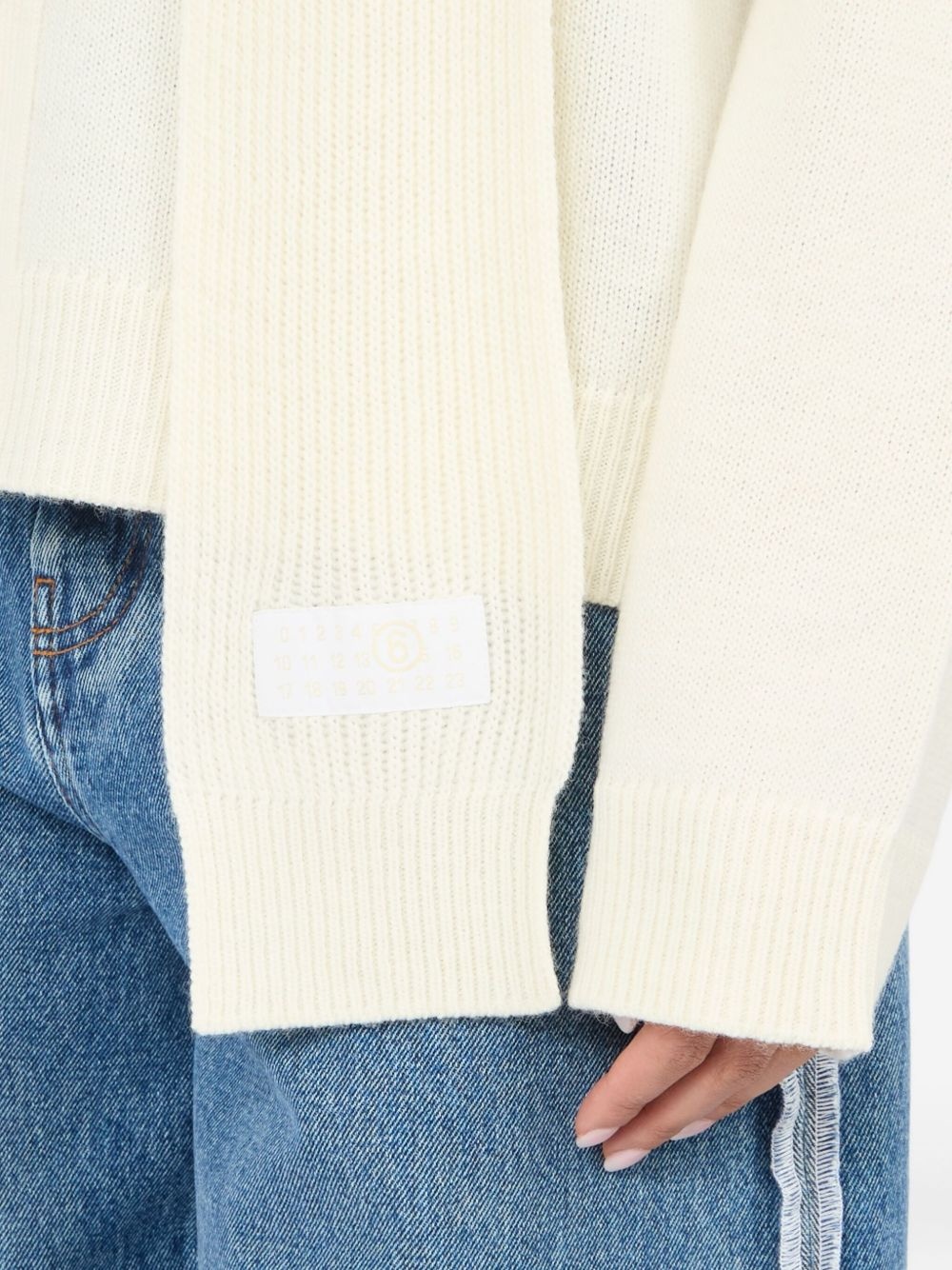 scarf-detail button-up cardigan - 5