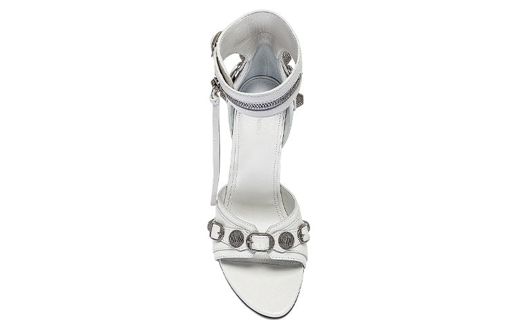 (WMNS) Balenciaga Cagole 110mm Sandals 'White Arena Lambskin' 743057WAD4E9081 - 3