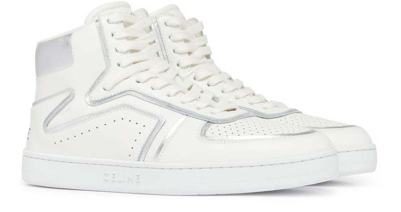 CELINE Ct-01 "z" trainer high top sneaker in metallic calfskin and calfskin outlook