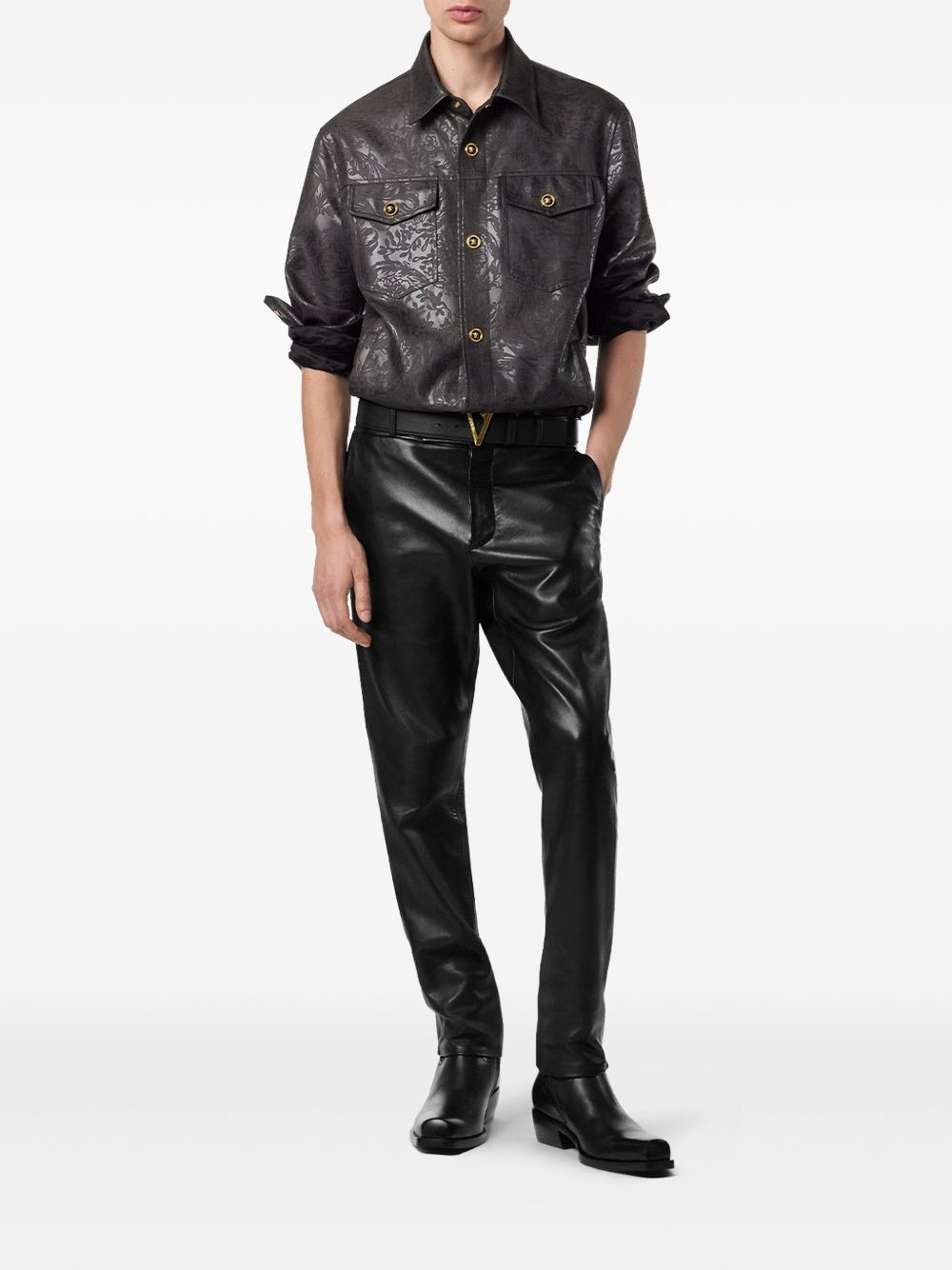 Barocco embossed shirt jacket - 2