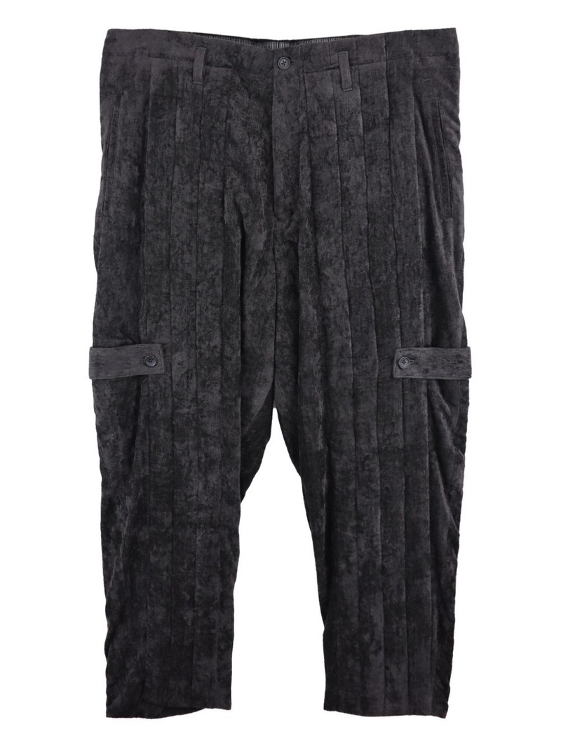 pleated cargo-pocket drop-crotch trousers 1