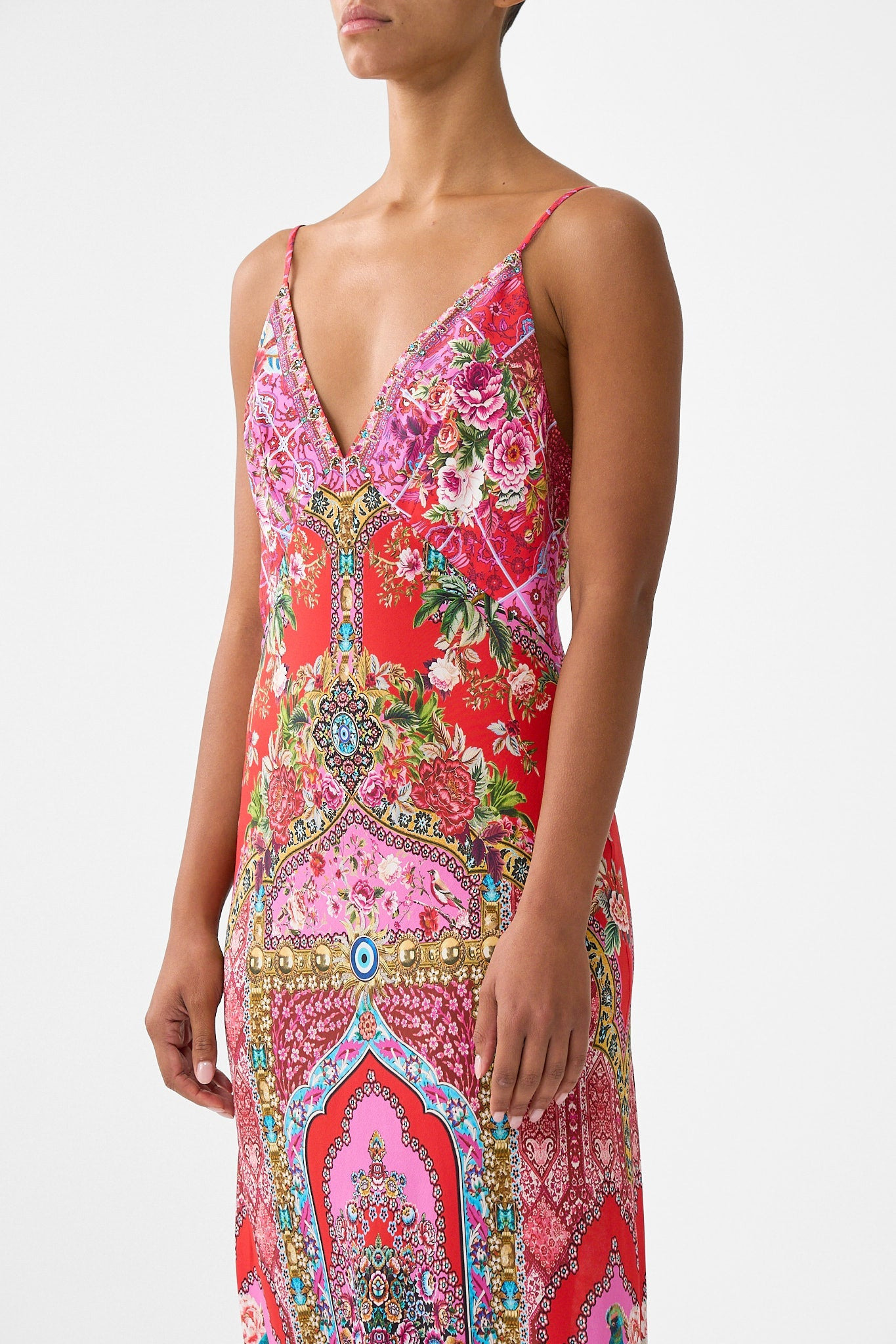 V-NECK FULL LENGTH BIAS SLIP DRESS - 5