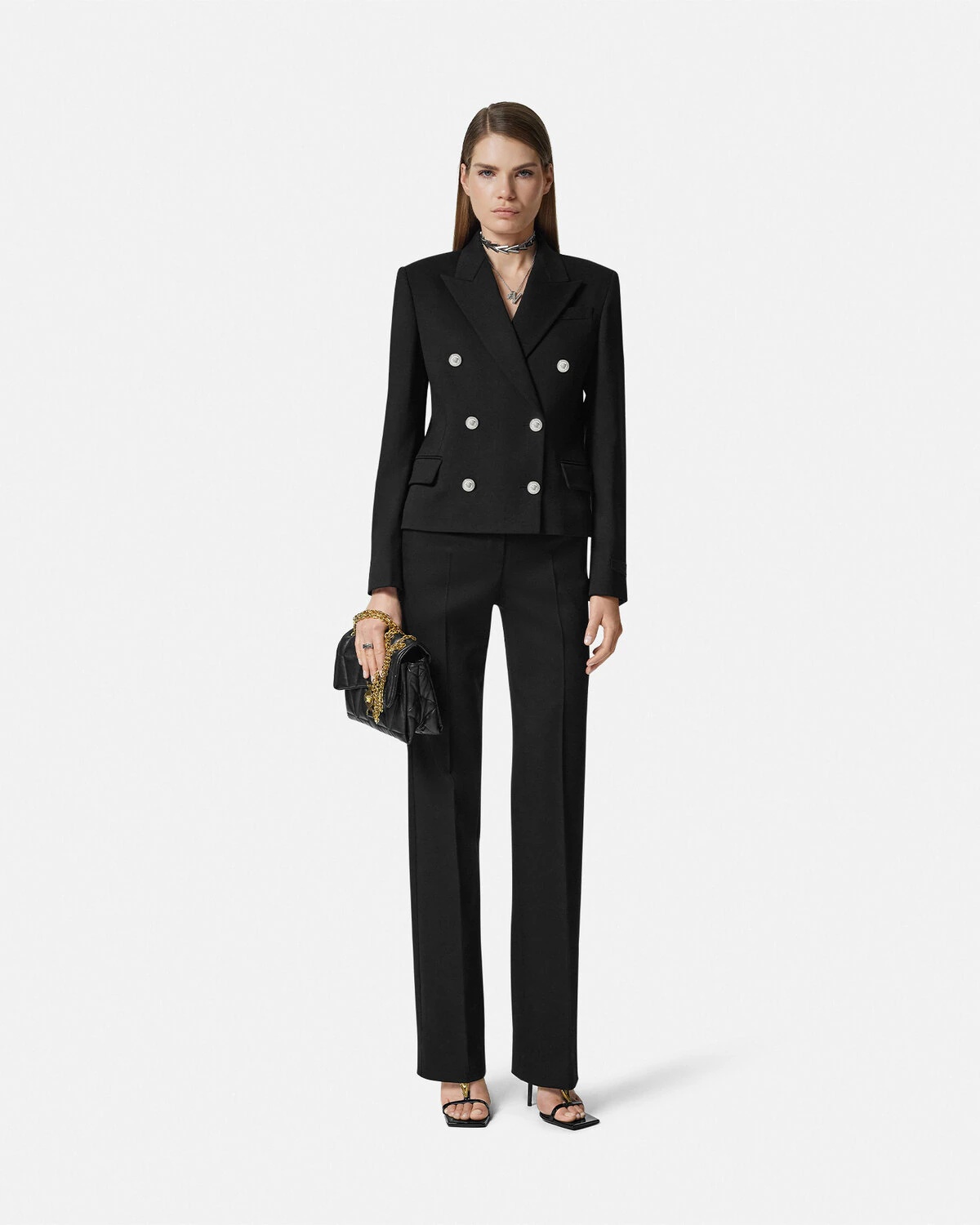 Crop Double-Breasted Wool Blazer - 2