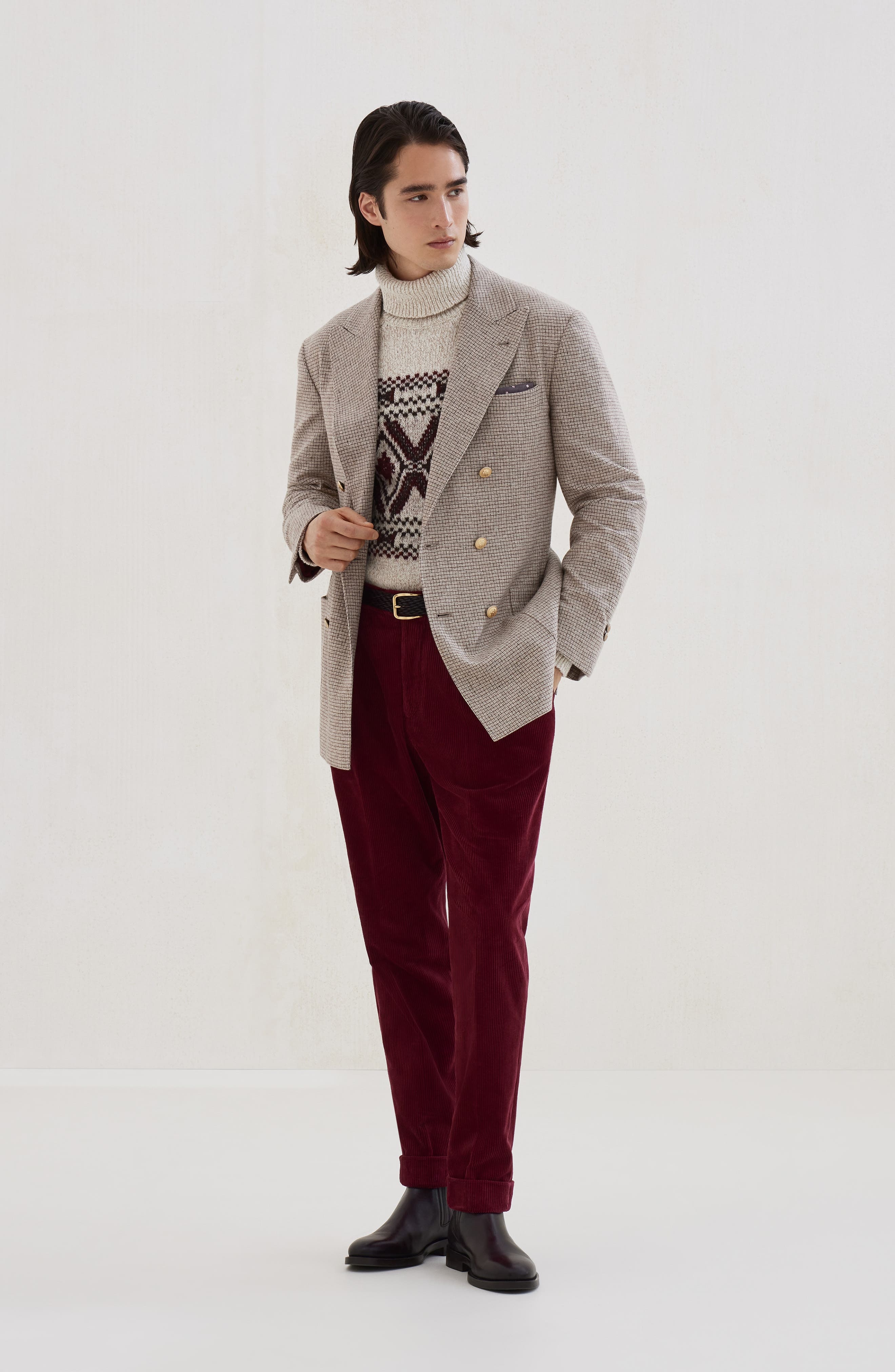 Brunello Cucinelli Jacquard turtleneck sweater in Ecru at Nordstrom - 6