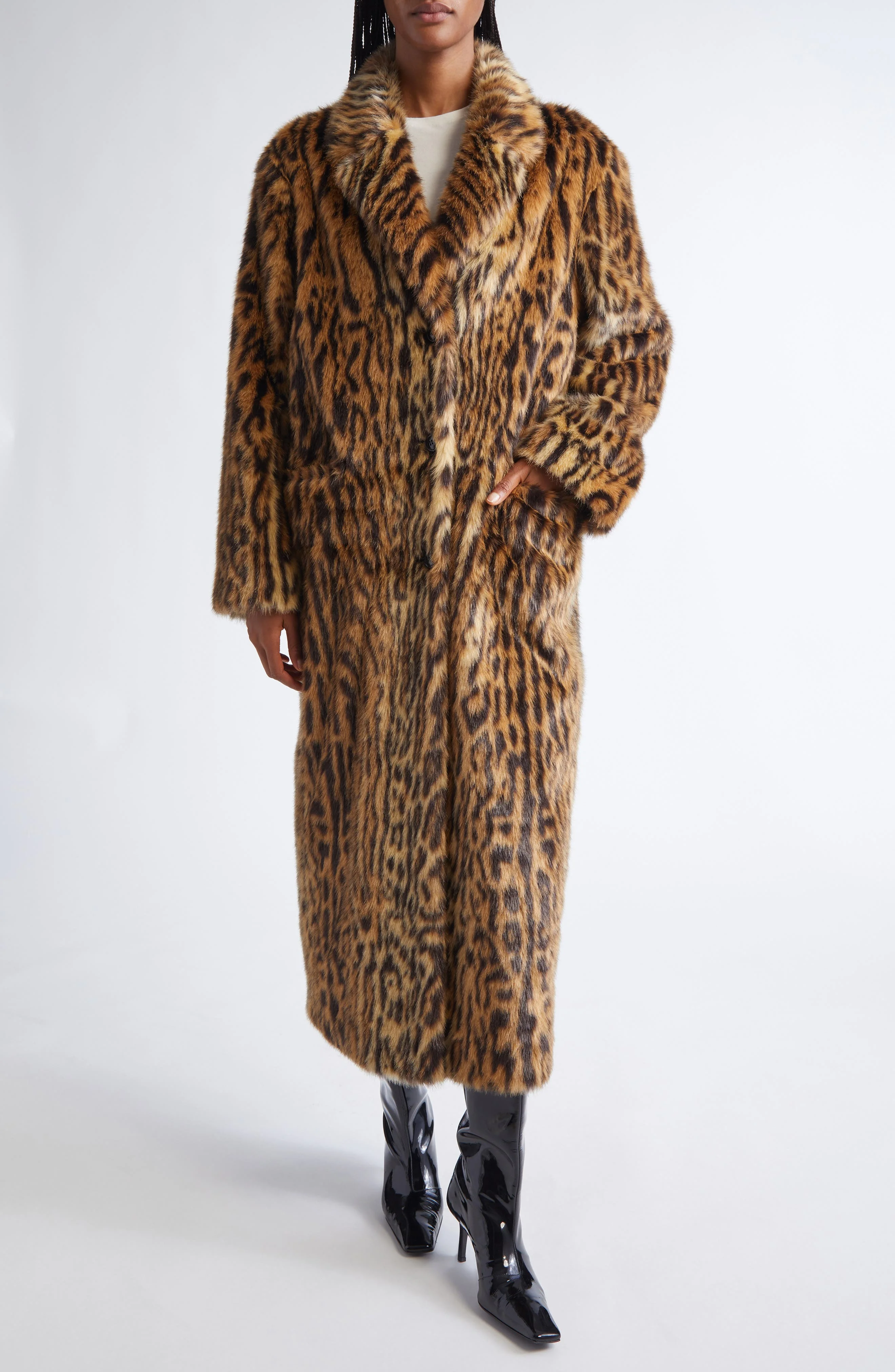 Stand Studio Marceline Leopard Print Faux Fur Coat at Nordstrom - 1