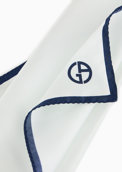 GIORGIO ARMANI Silk pocket square with logo outlook