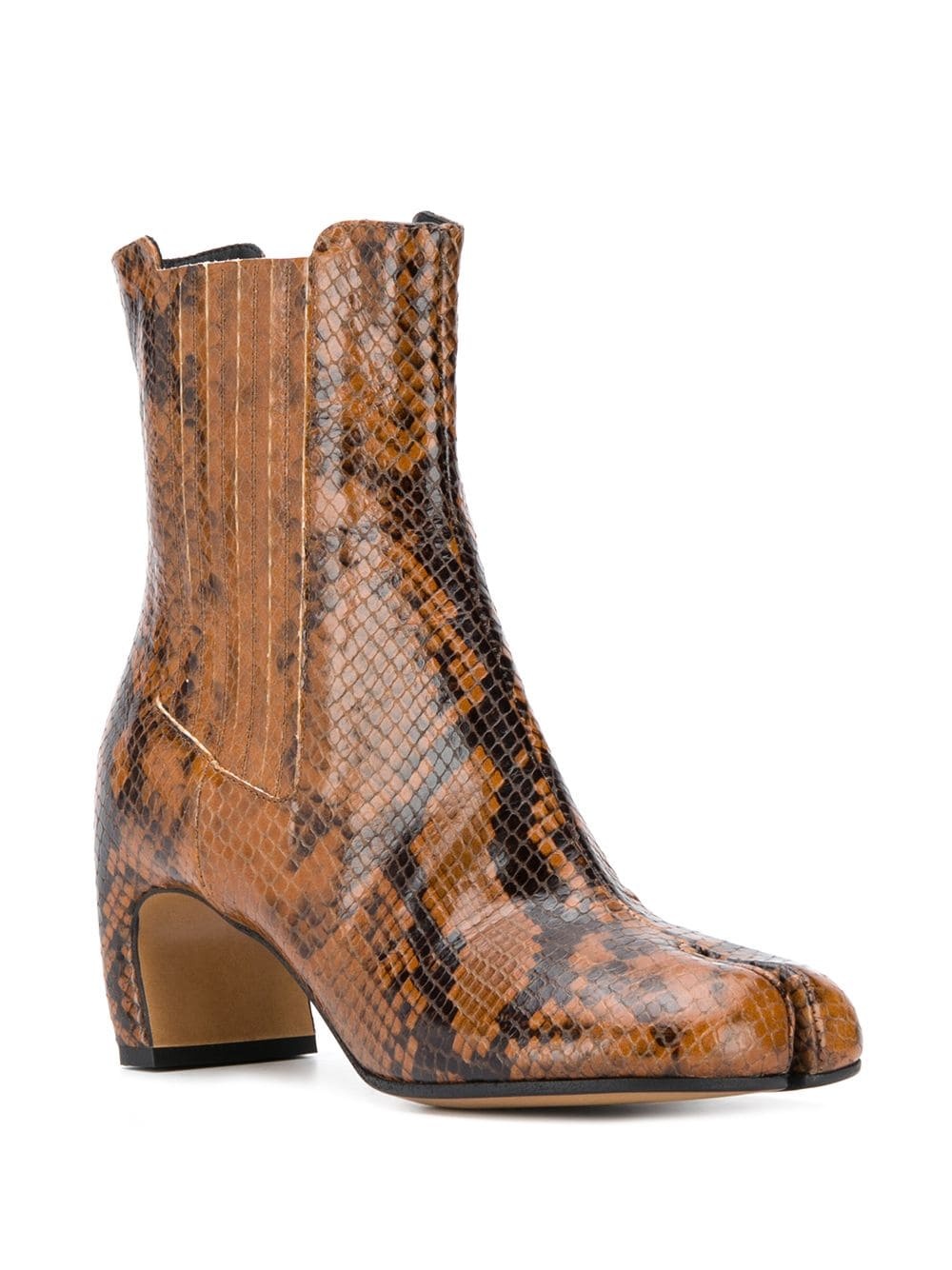 Tabi toe snakeskin effect boots - 2