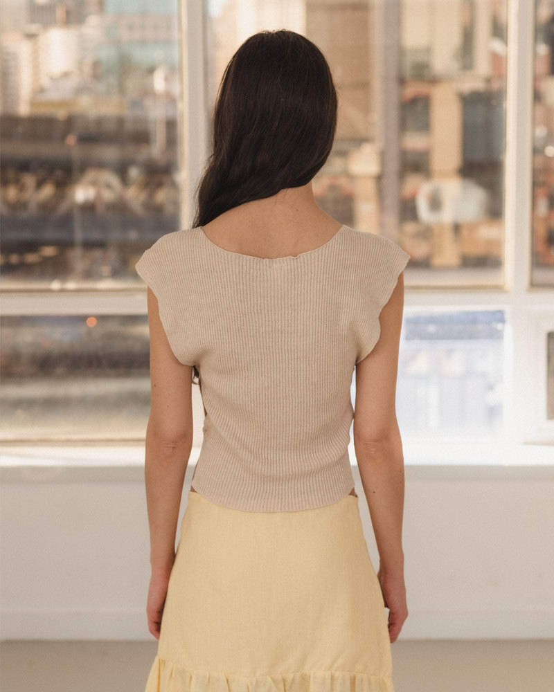 BASERANGE Franca Top - Linen Cotton Rib outlook