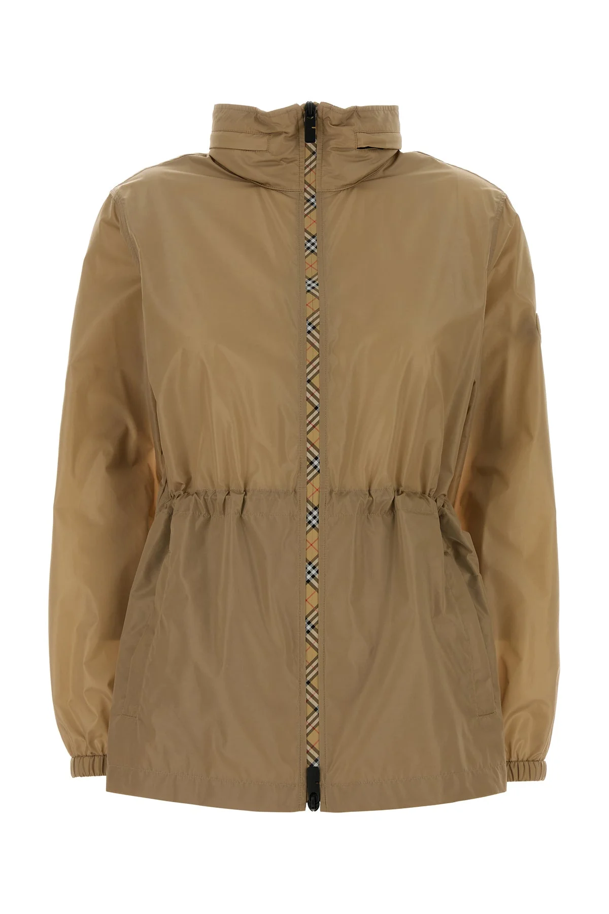 Beige nylon windbreaker - 1