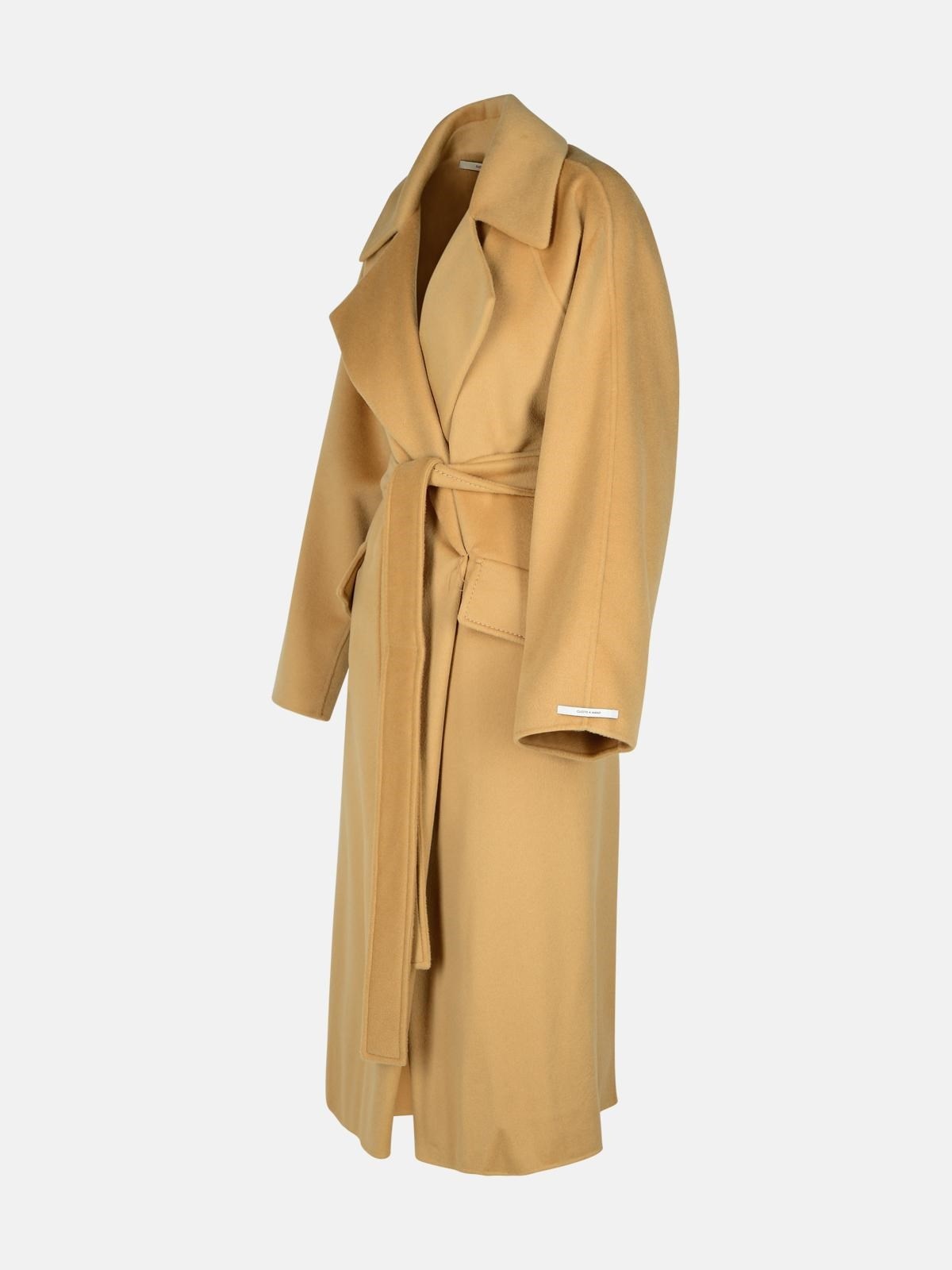 'ORENSE' BEIGE WOOL AND CASHMERE BLEND COAT - 2