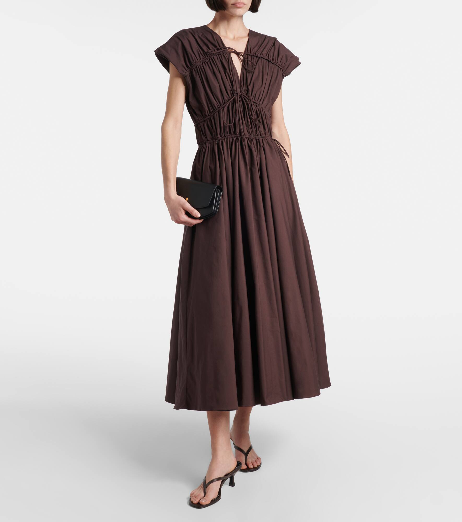 Ceres gathered cotton midi dress - 2