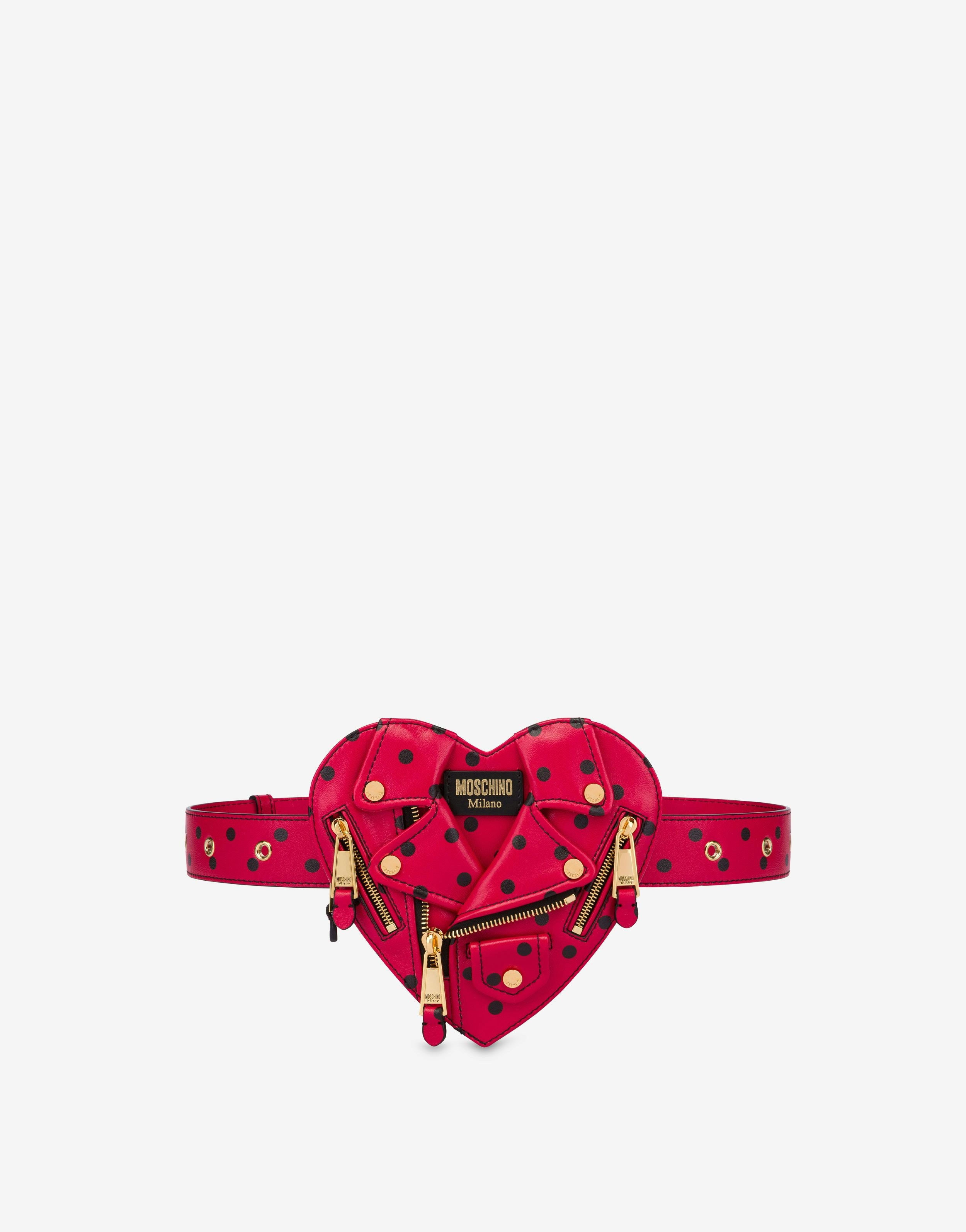 ALL-OVER POLKA DOTS HEART BIKER BELT BAG - 1