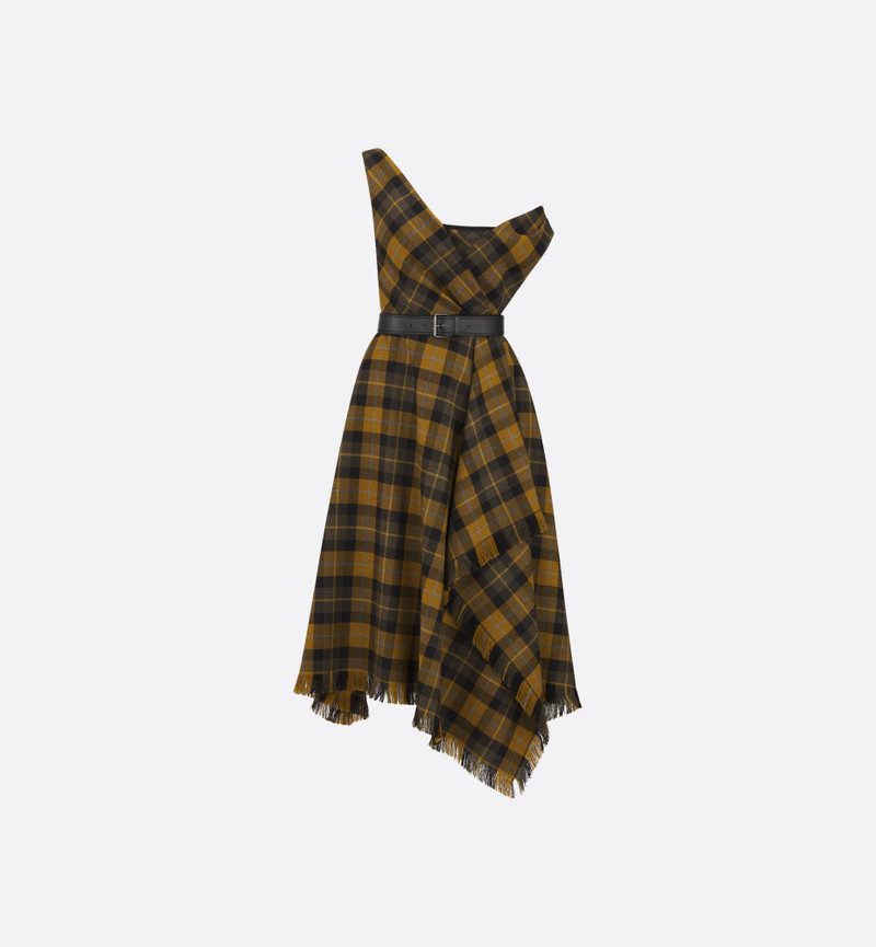 Mid-Length Draped Dress with Belt 1