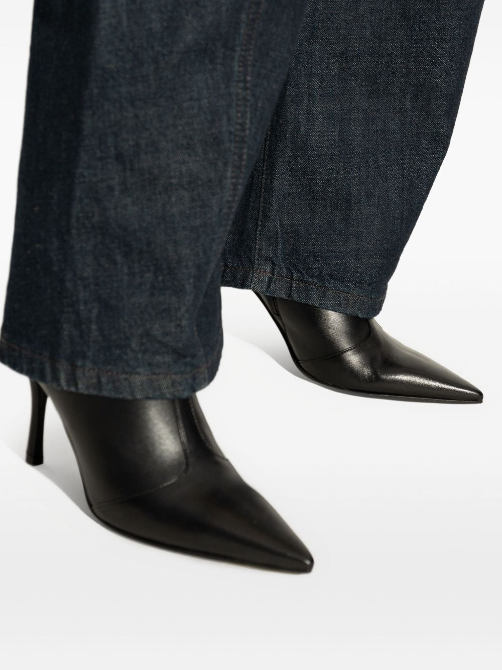100mm Sfera pointed-toe leather ankle boots - 4
