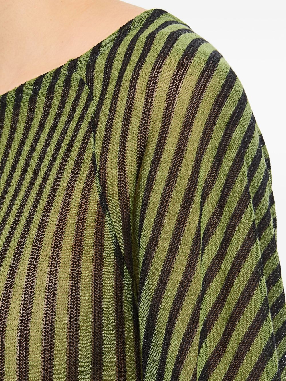 striped-pattern three-quarter top - 4