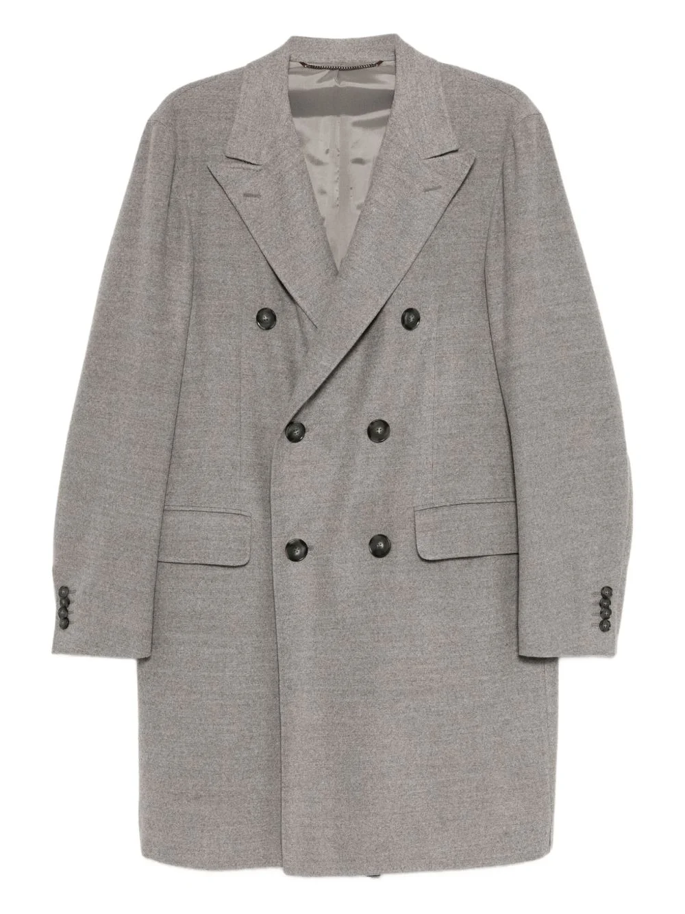 double-breasted wool coat - 1