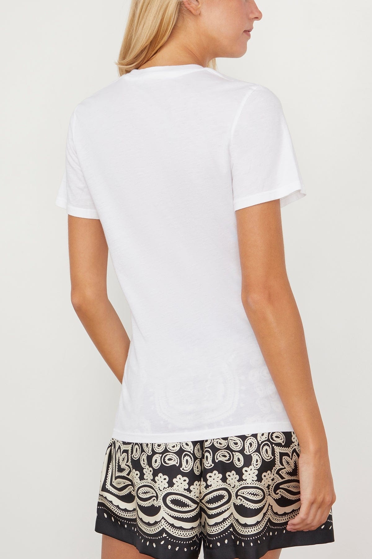 Mariela Crewneck Tee in White - 4