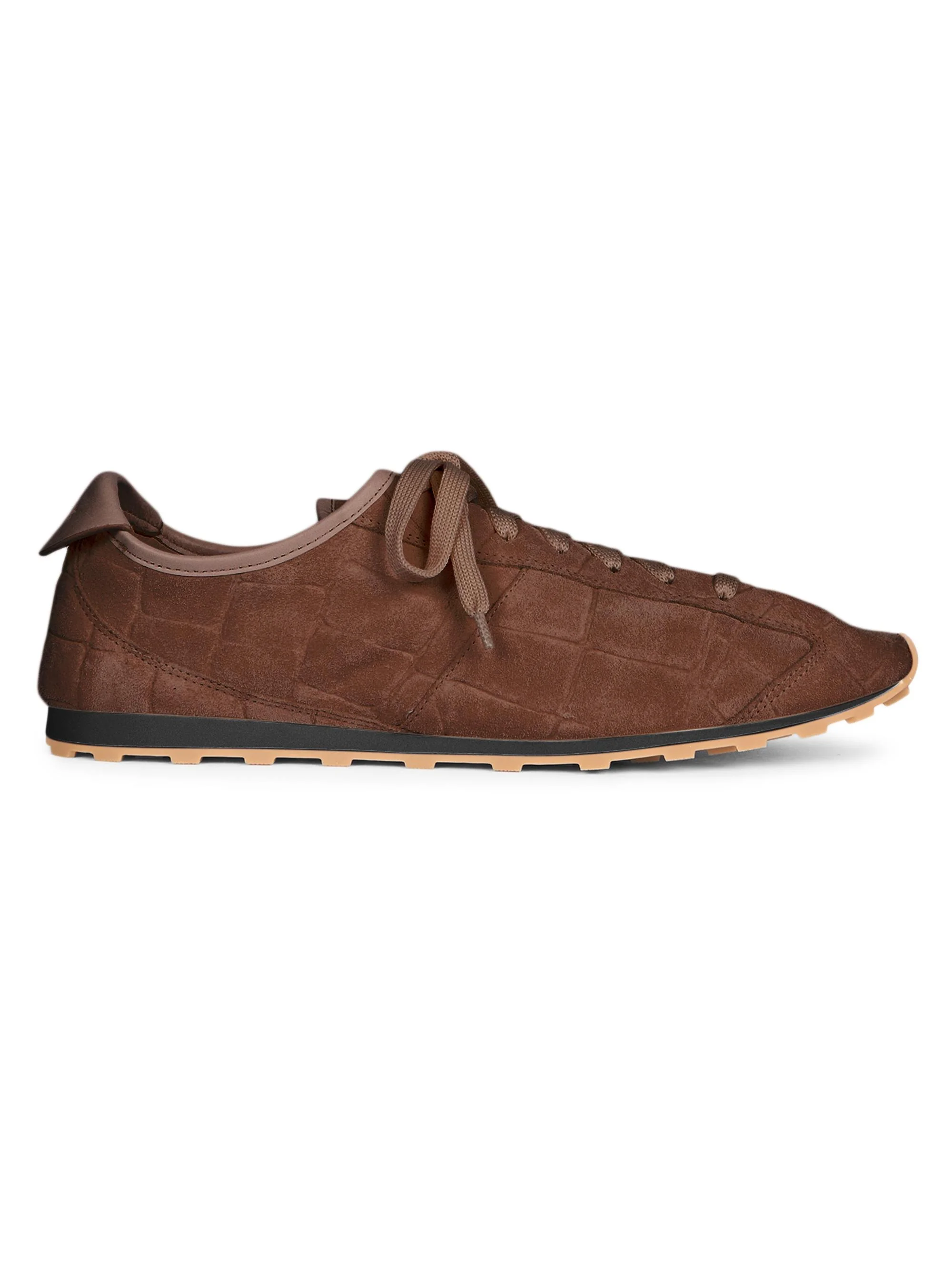 Men's Tennis Leather Low-Top Shoes - Dark Brown - 1