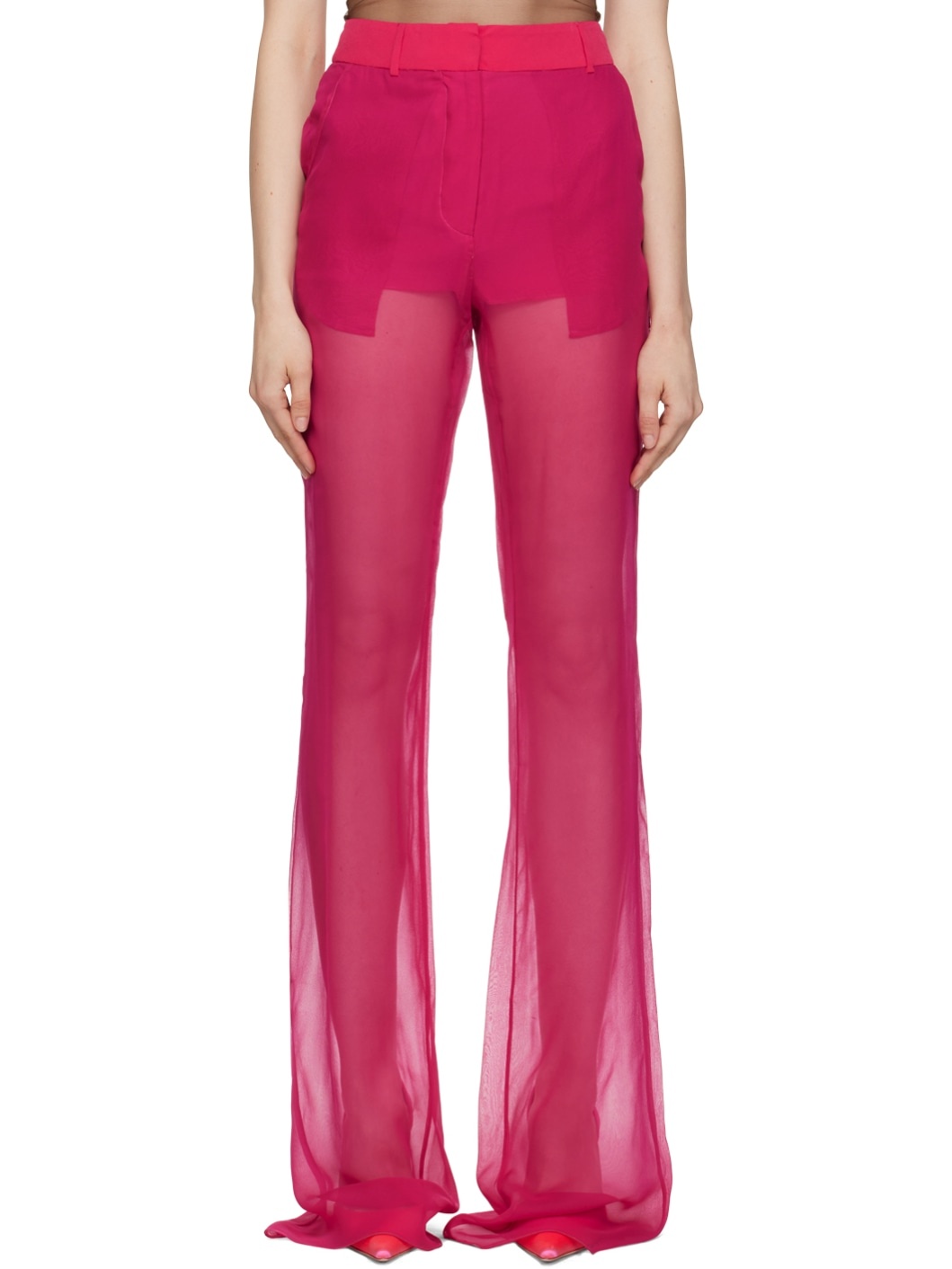 Pink Sheer Trousers - 1