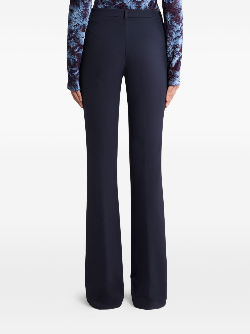 button-fastening flared trousers - 4