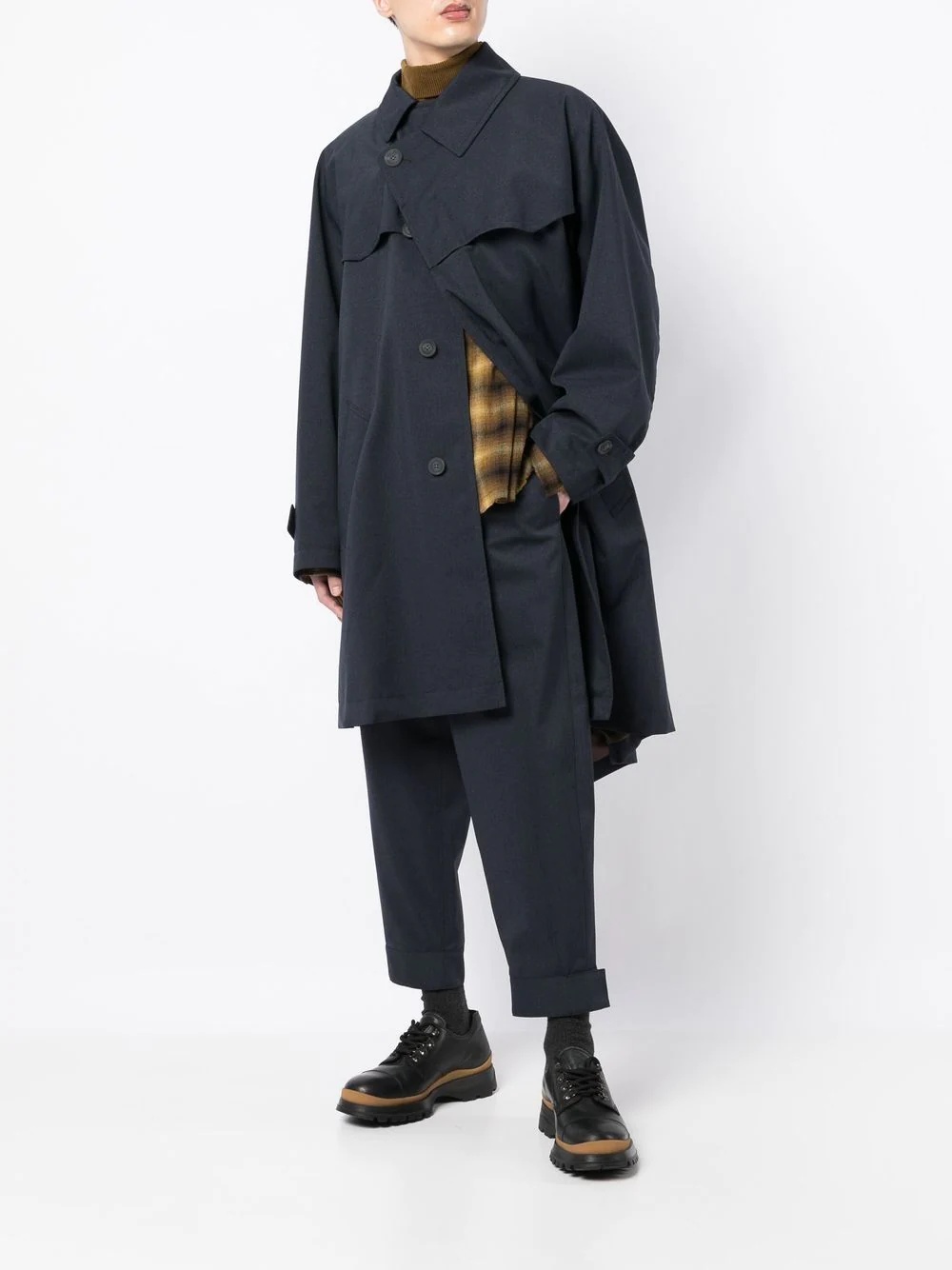 asymmetric shirt coat - 2