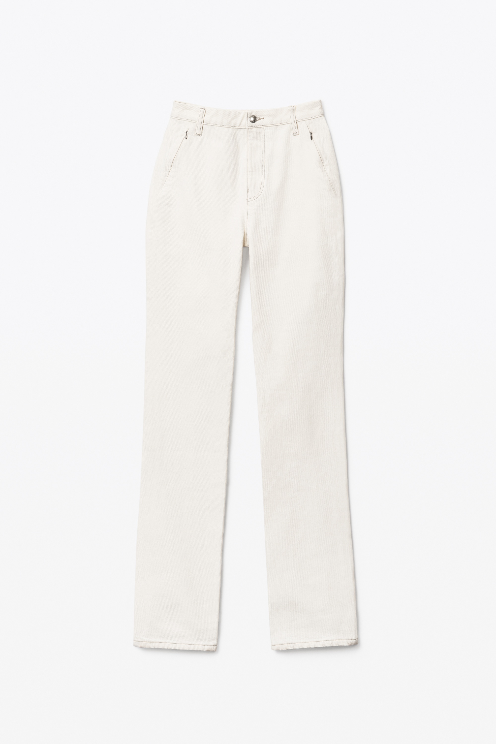 HIGH RISE INVISIBLE ZIP TROUSER IN DENIM - 1