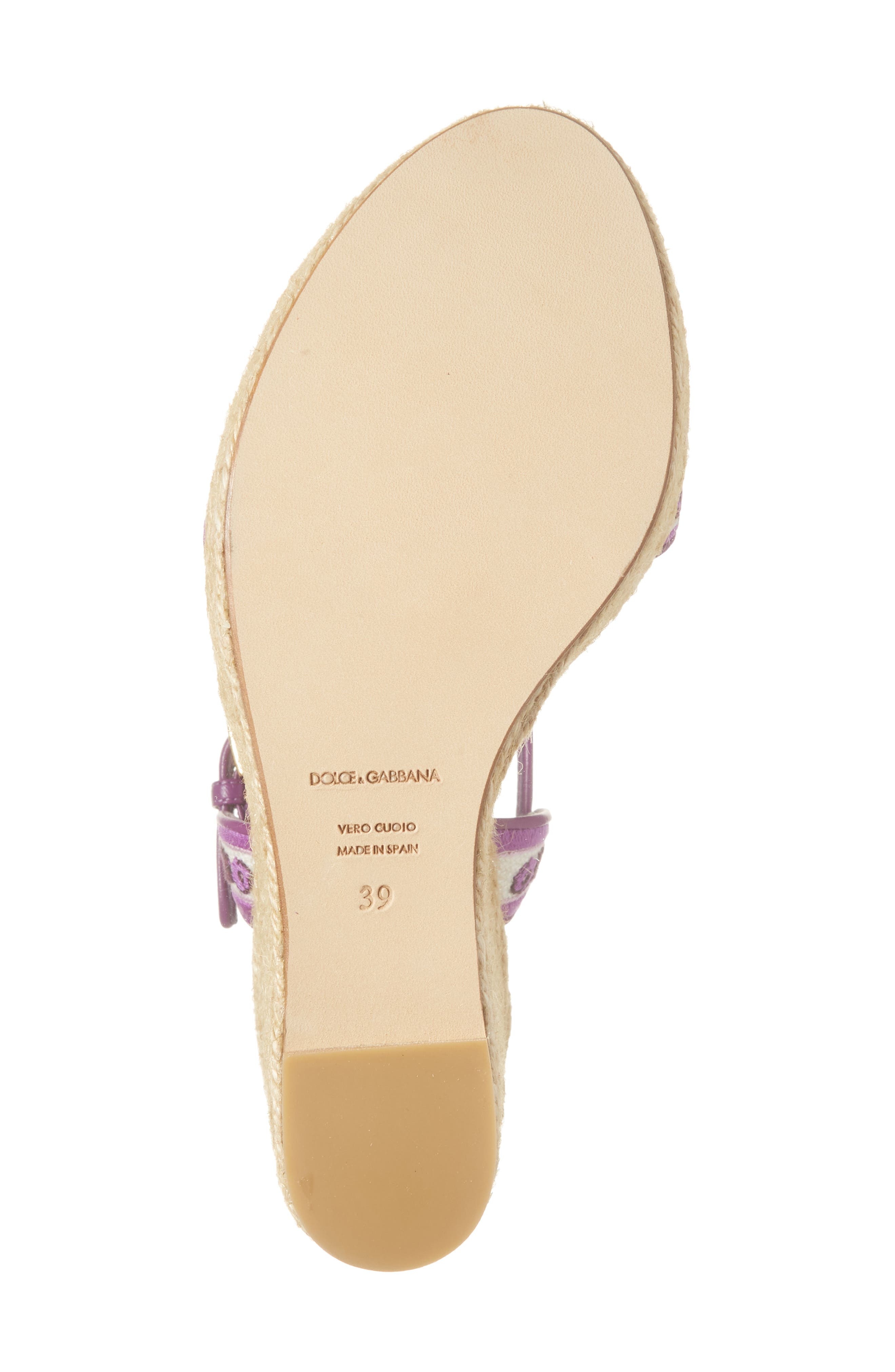 Dolce&Gabbana Majolica Espadrille Wedge Sandal in I03Tn Maiolica 3 Viola at Nordstrom - 6