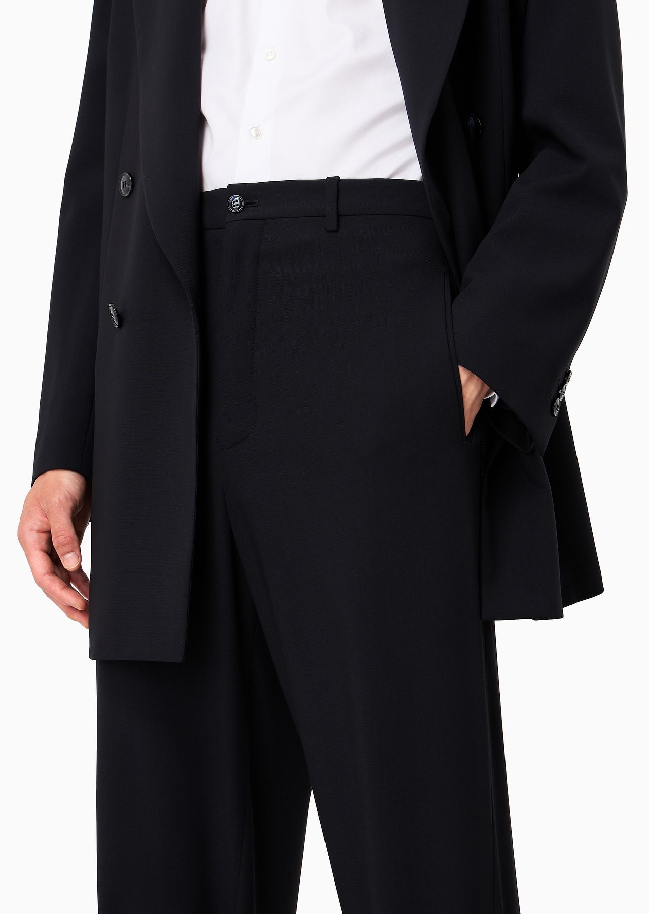 Double-breasted suit in virgin wool crêpe - 6