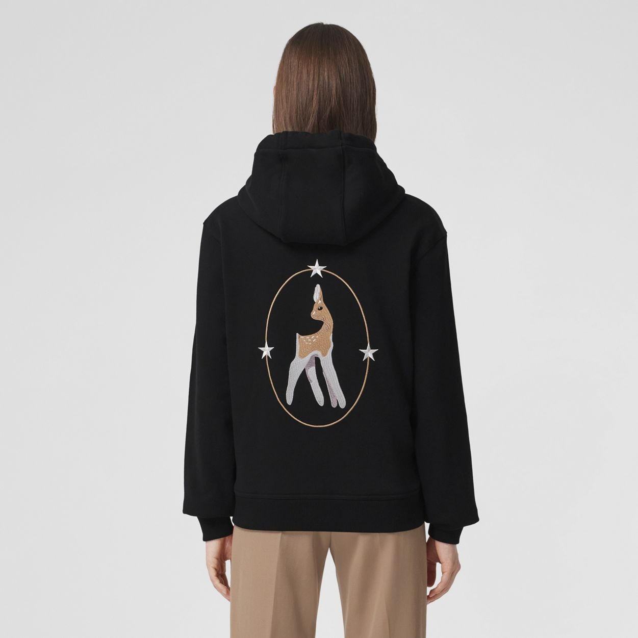 Deer Graphic Cotton Oversized Hoodie - 4