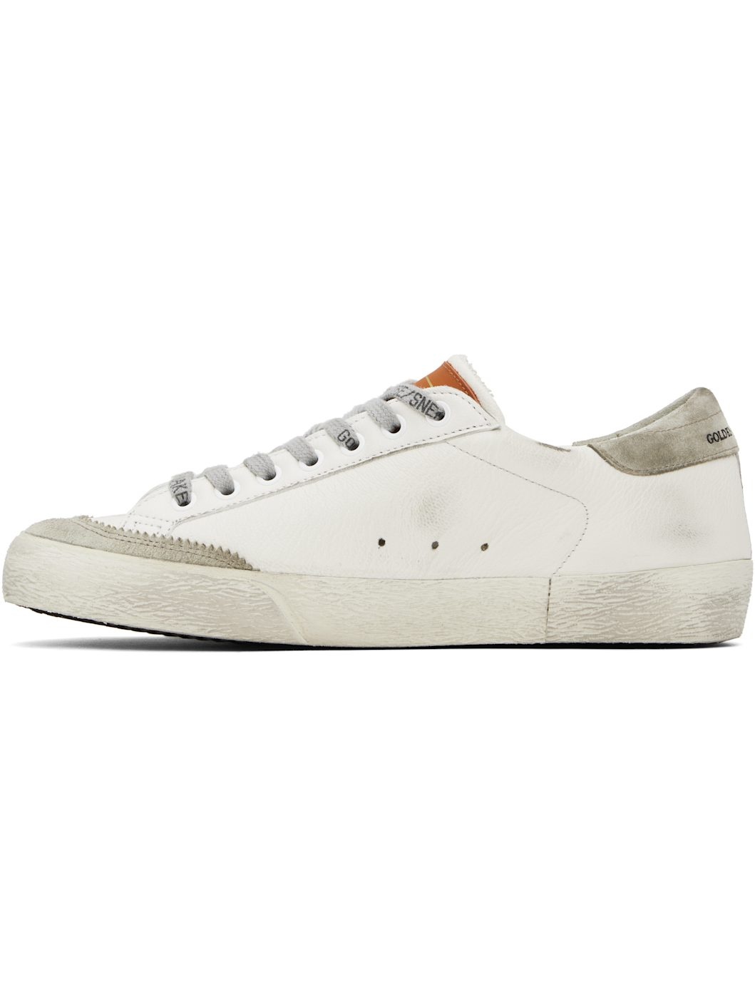 White & Orange Super-Star Penstar Sneakers - 3