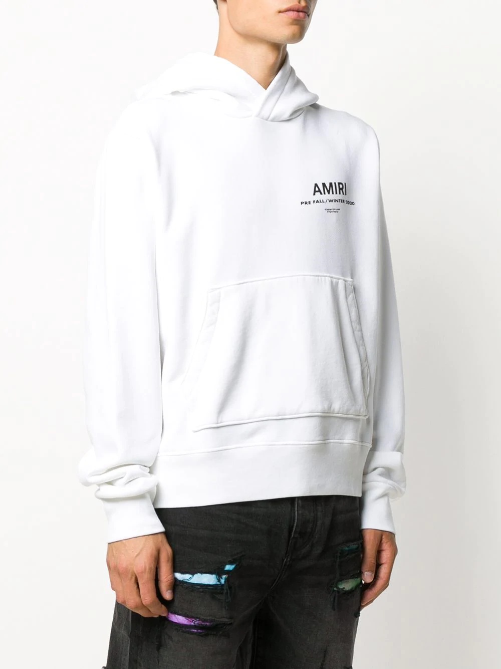 logo-print cotton hoodie - 3