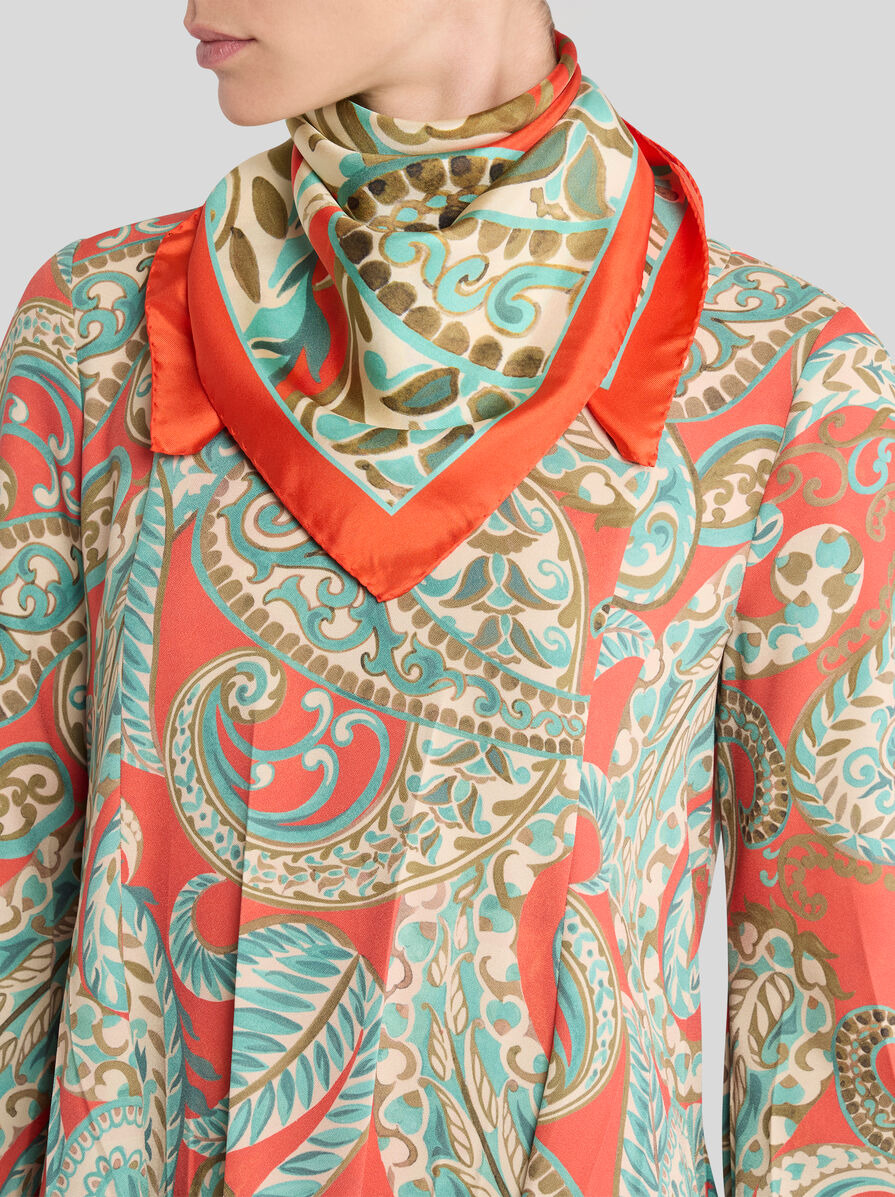 MULTICOLOURED PAISLEY SILK SCARF - 2