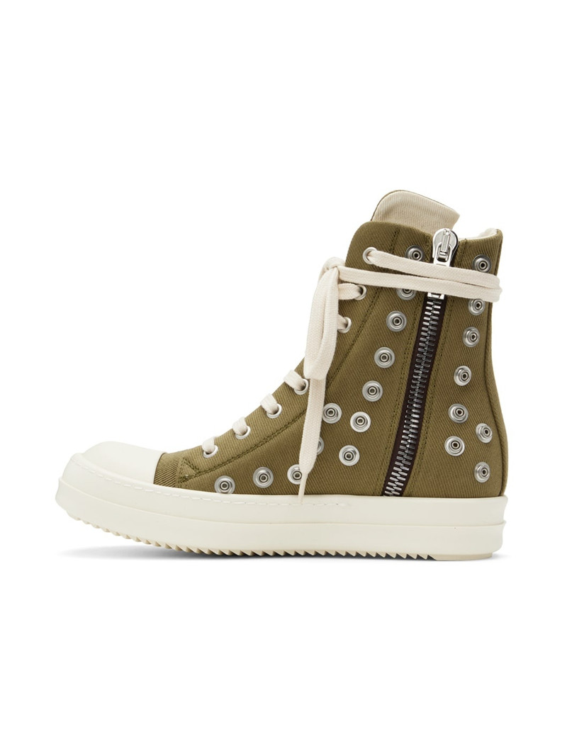 Rick Owens DRKSHDW Khaki Rivet Sneakers outlook