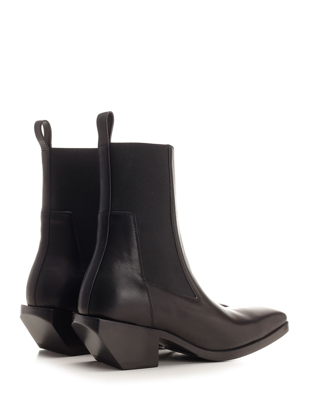 Black Leather Ankle Boots Black - 3