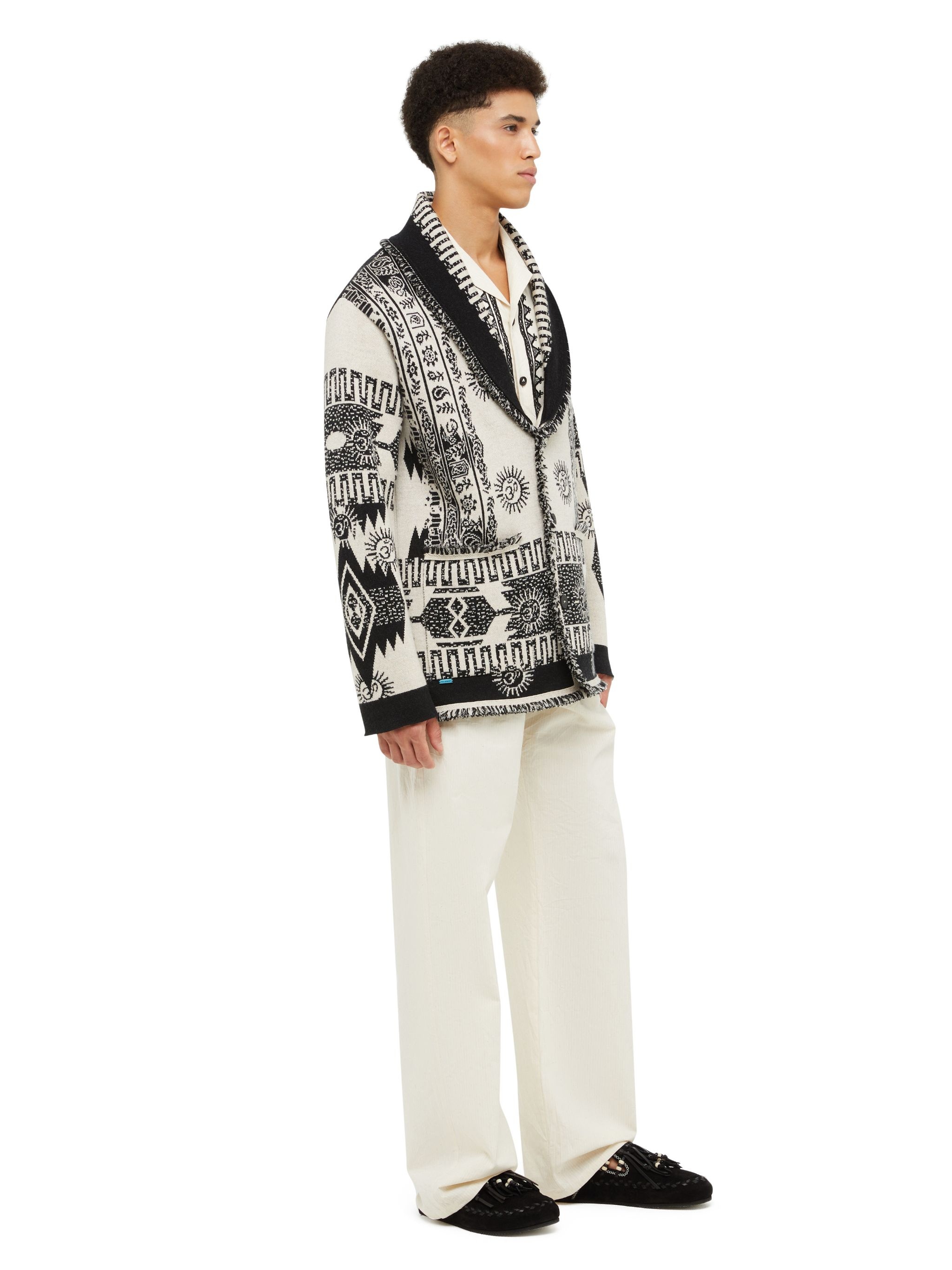 Wood Block Ibrid Jacquard Cardigan - 5
