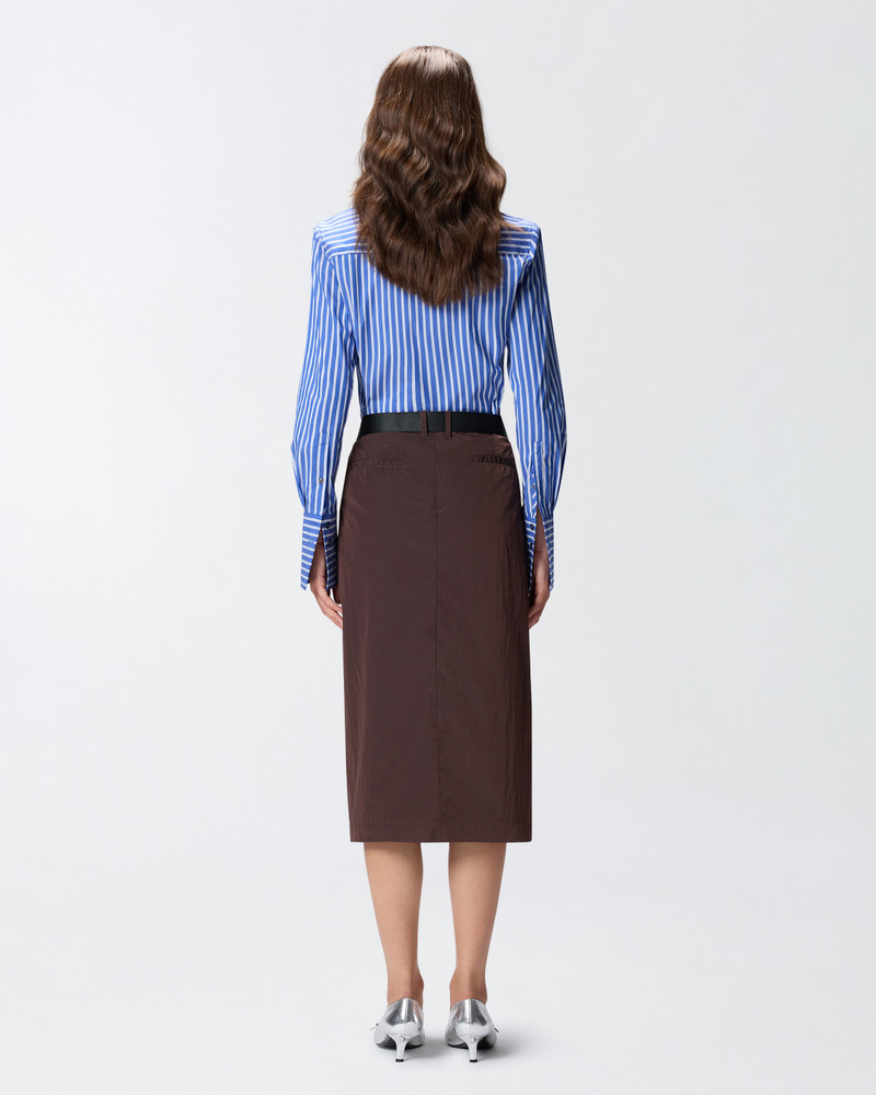 SHORT ASYMMETRICAL SKIRT IN TECHNICAL FABRIC WITH BELT 4