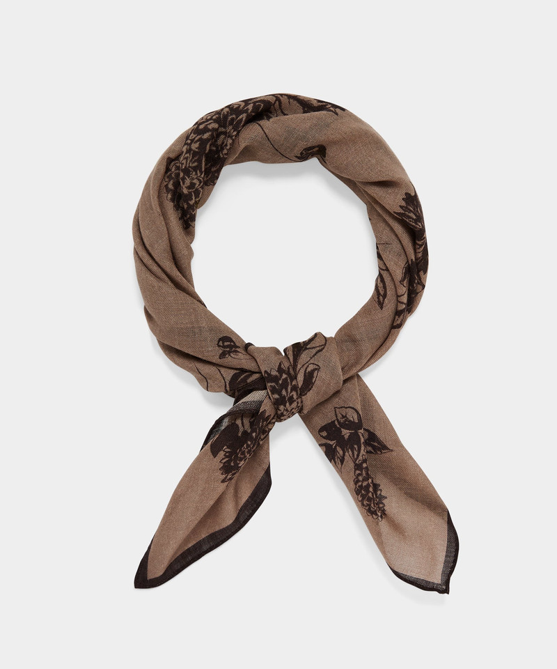 Italian Wool Floral Neckerchief 1