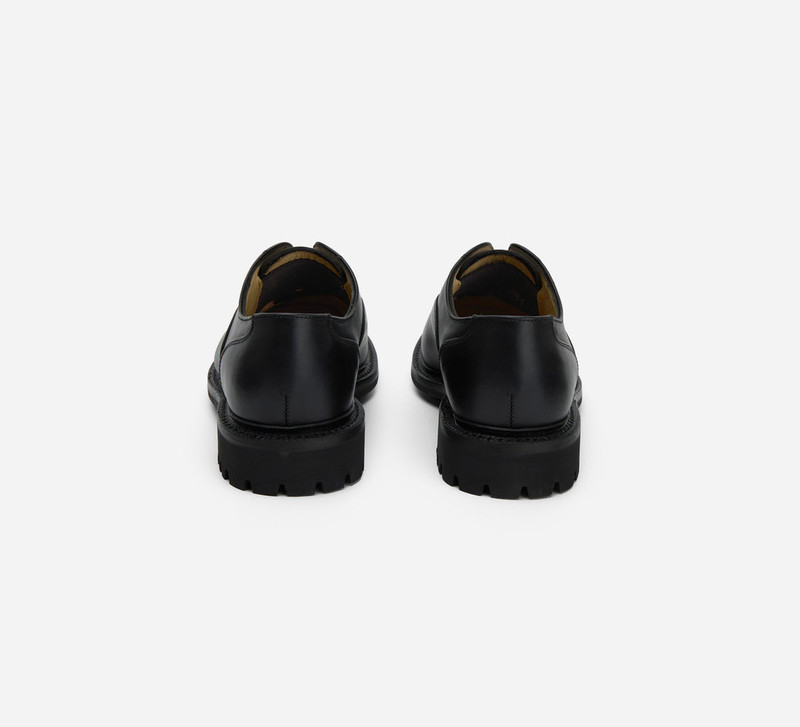 Laceless Oxford - Black Waxy Leather 3
