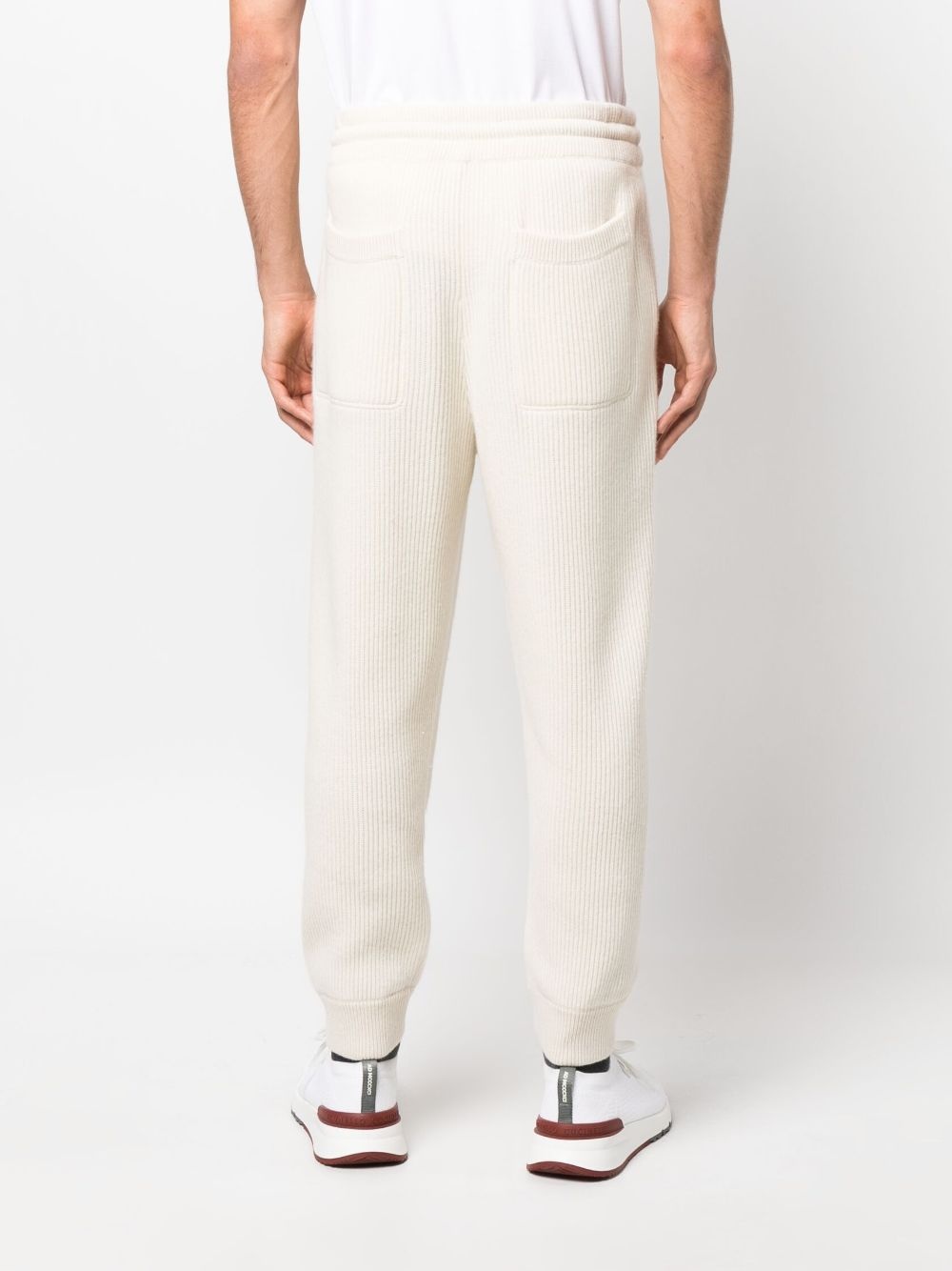 cashmere ribbed-knit track pants - 4